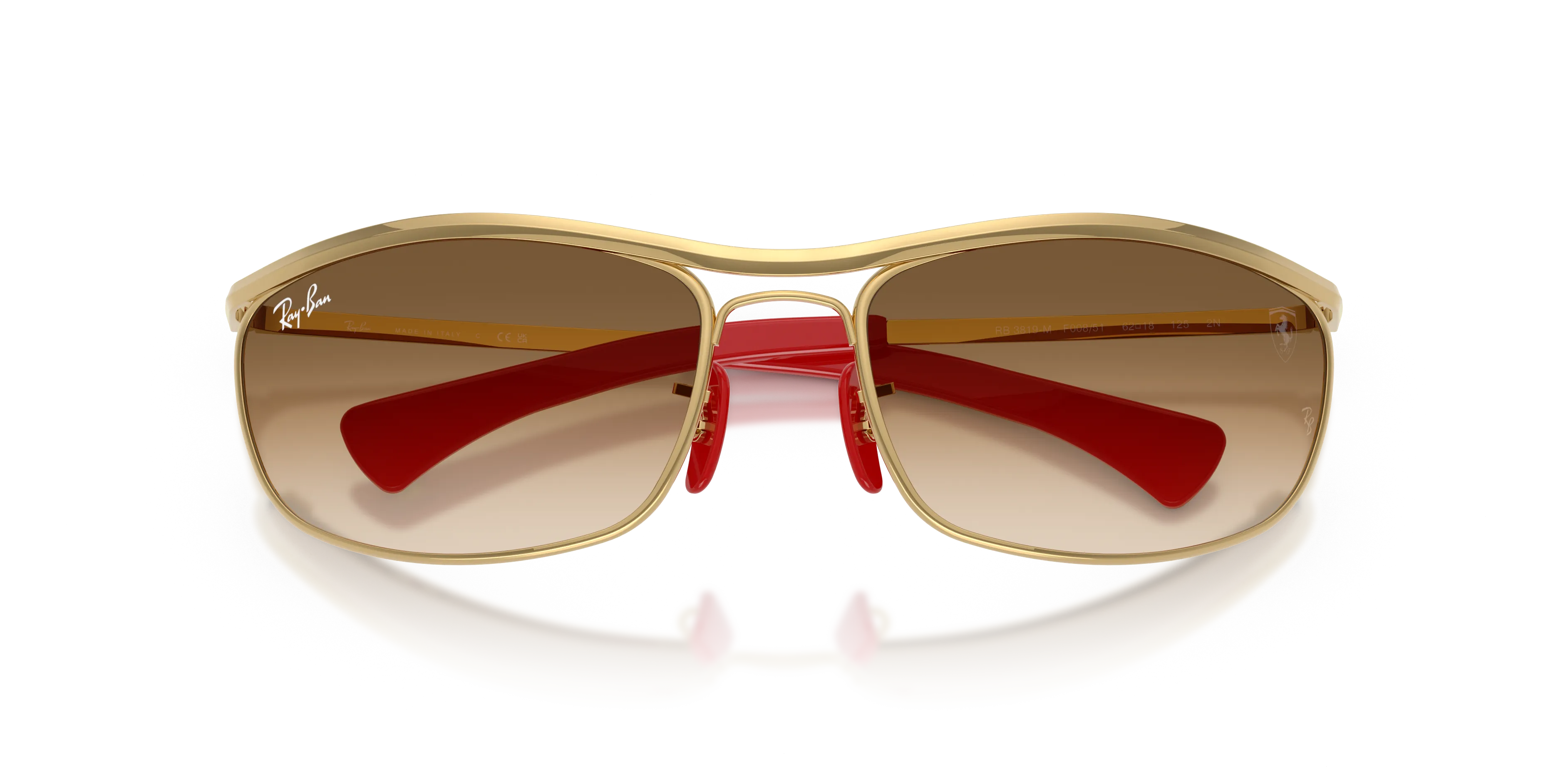 Ray - Ban RB3819M F00851 Occhiali da sole Metallo Oro Marrone Rotonda Normale - immagine 2