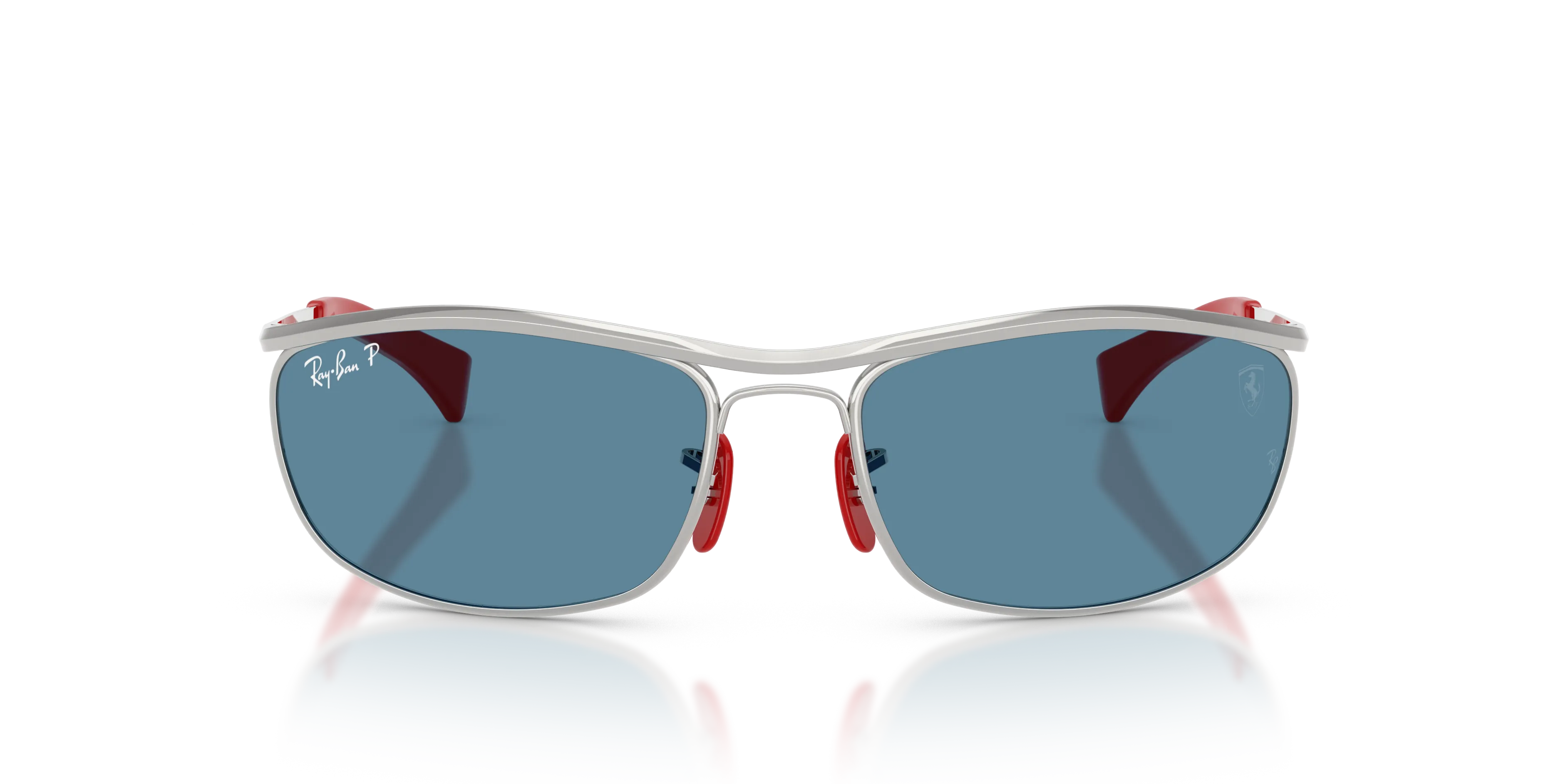 Ray - Ban RB3819M F007S2 Occhiali da sole Metallo Argento Blu Rotonda Polarizzata - immagine 3