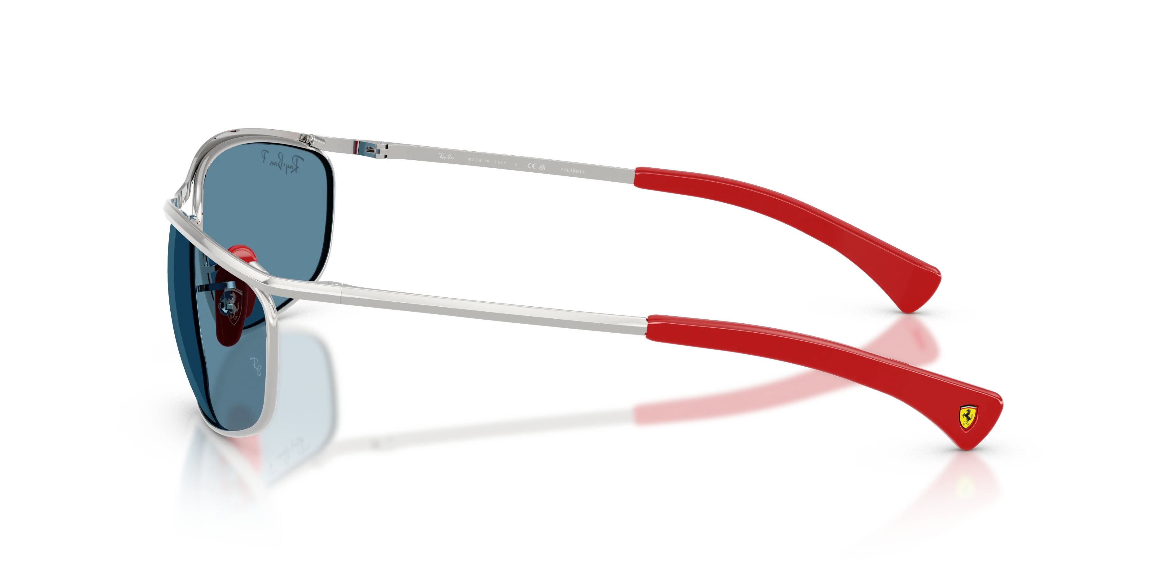 Ray - Ban RB3819M F007S2 Occhiali da sole Metallo Argento Blu Rotonda Polarizzata - immagine 4