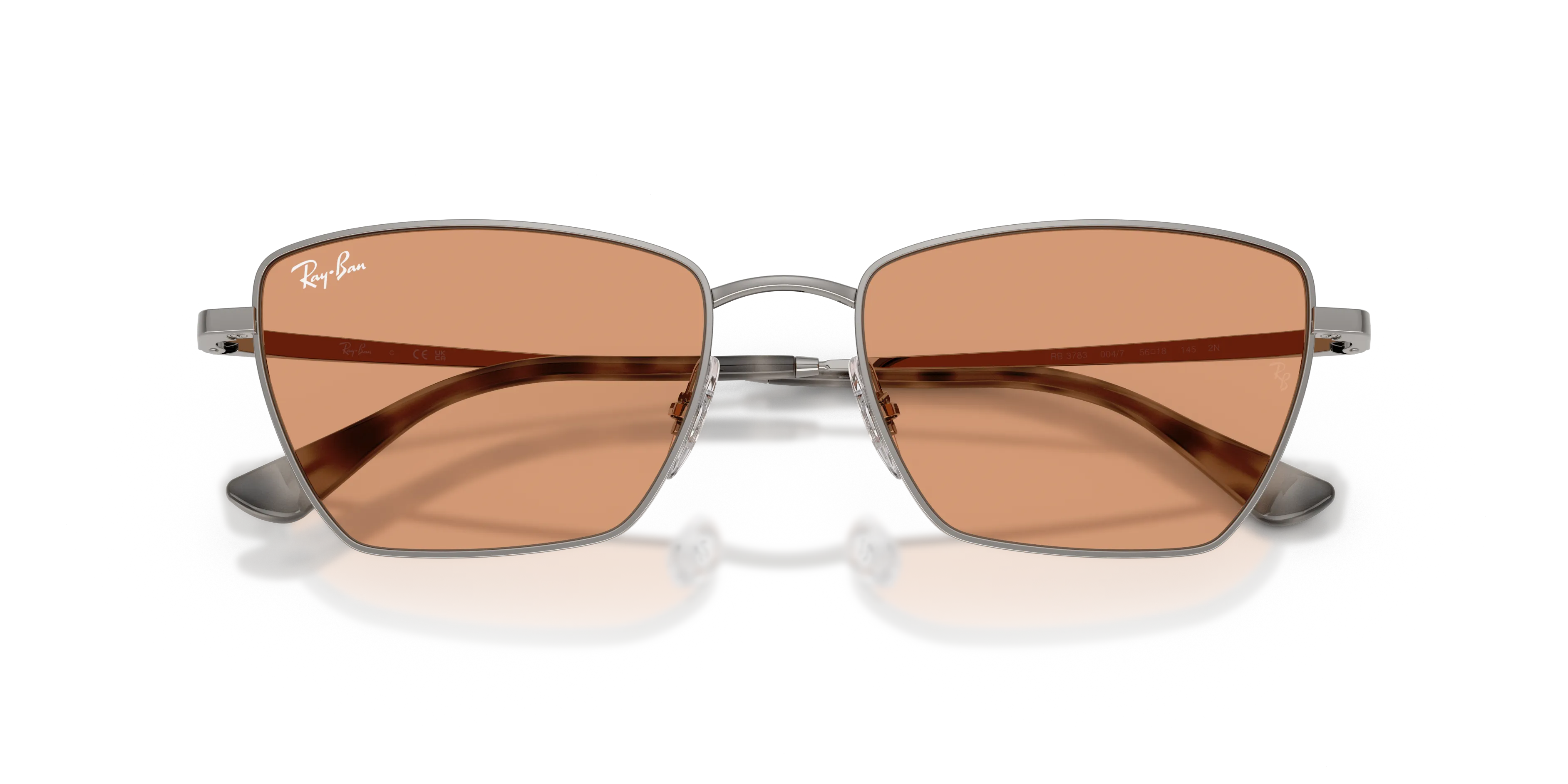Ray - Ban RB3783 004/7 Occhiali da sole Metallo Grigio Arancione Geometrica Normale - immagine 2