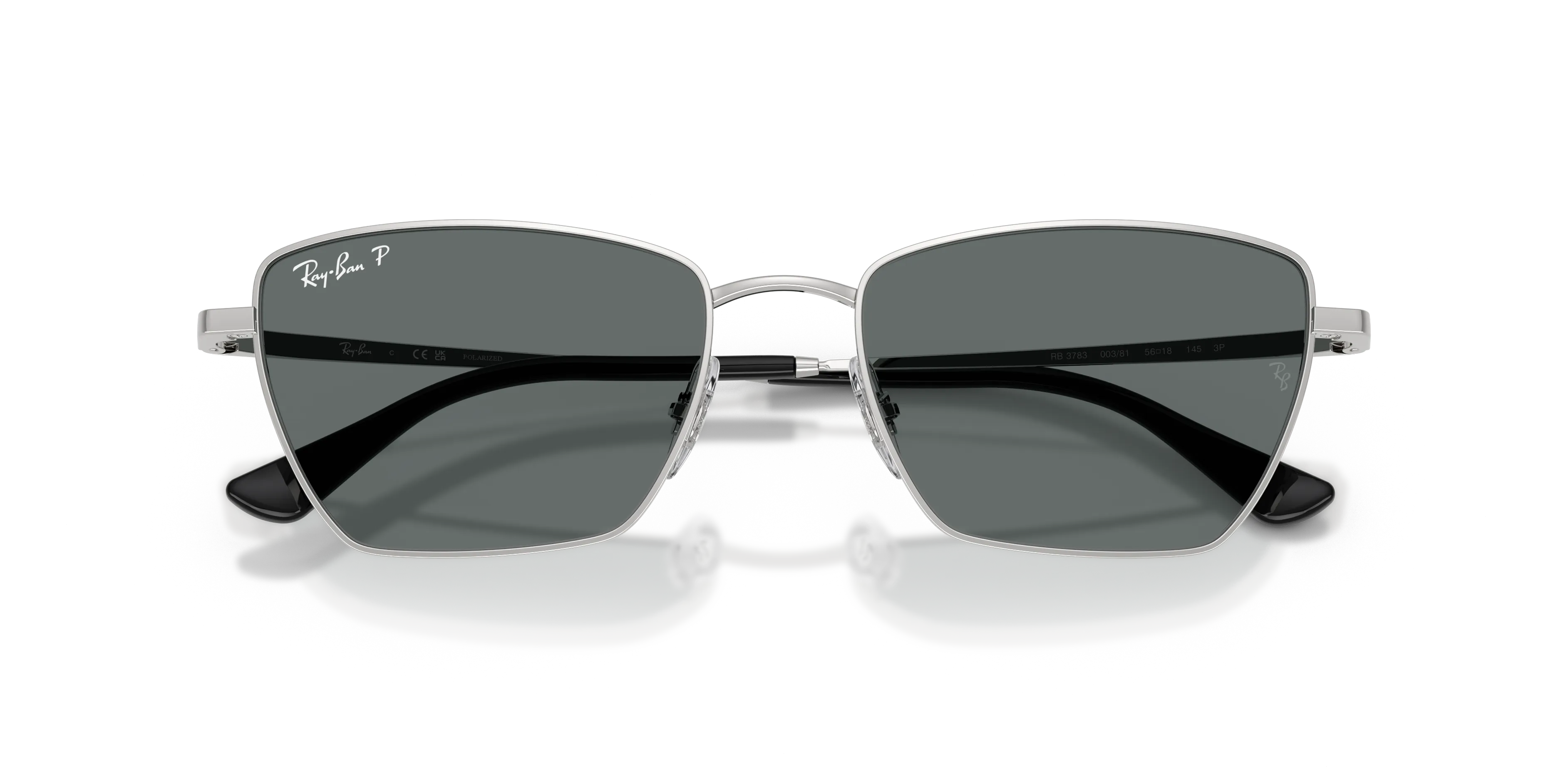 Ray - Ban RB3783 003/81 Occhiali da sole Metallo Argento Grigio Geometrica Polarizzata - immagine 2