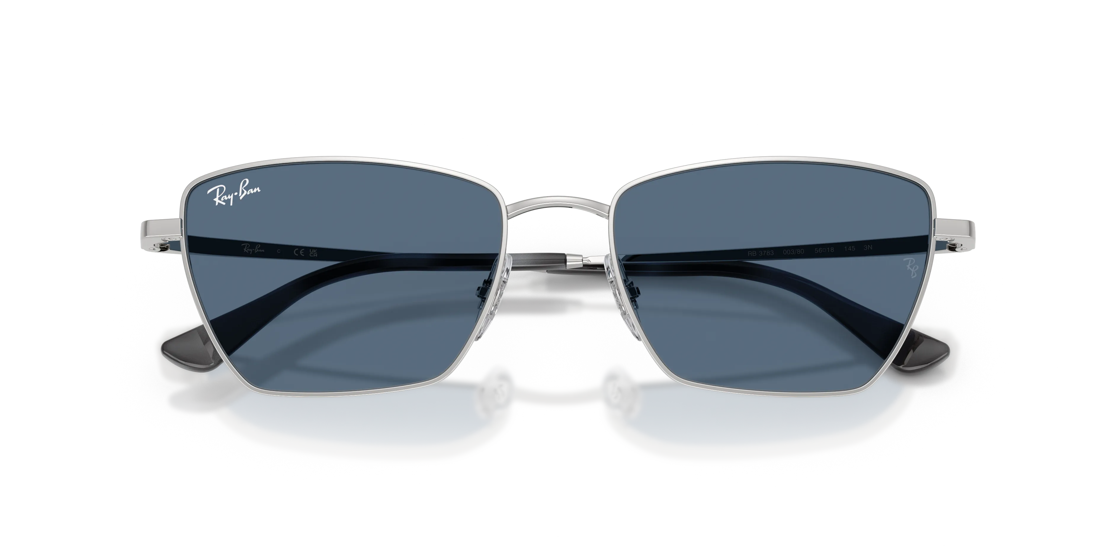 Ray - Ban RB3783 003/80 Occhiali da sole Metallo Argento Blu Geometrica Normale - immagine 2