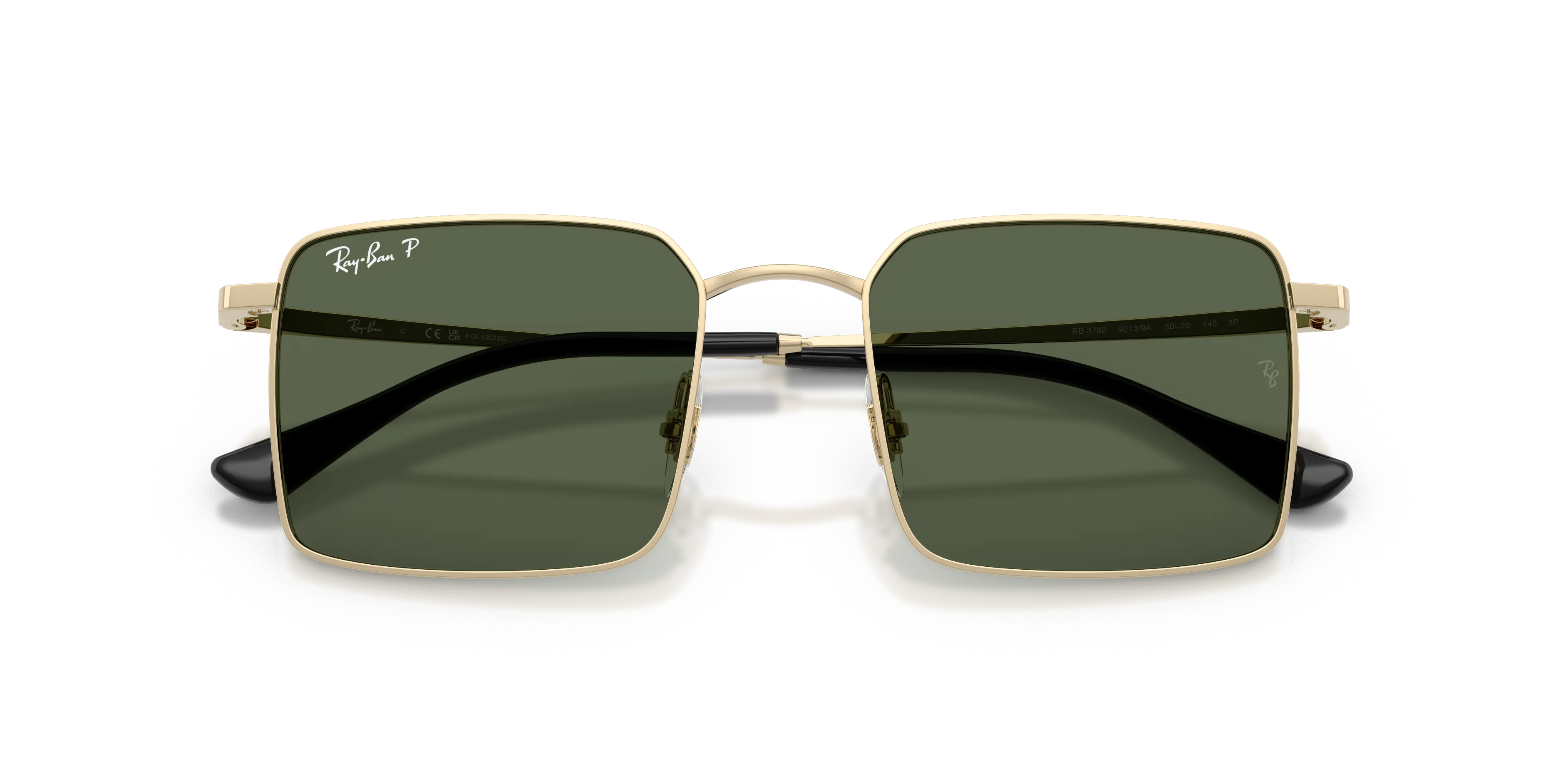 Ray - Ban RB3782 92139A Occhiali da sole Metallo Oro Verde Squadrata Polarizzata - immagine 2