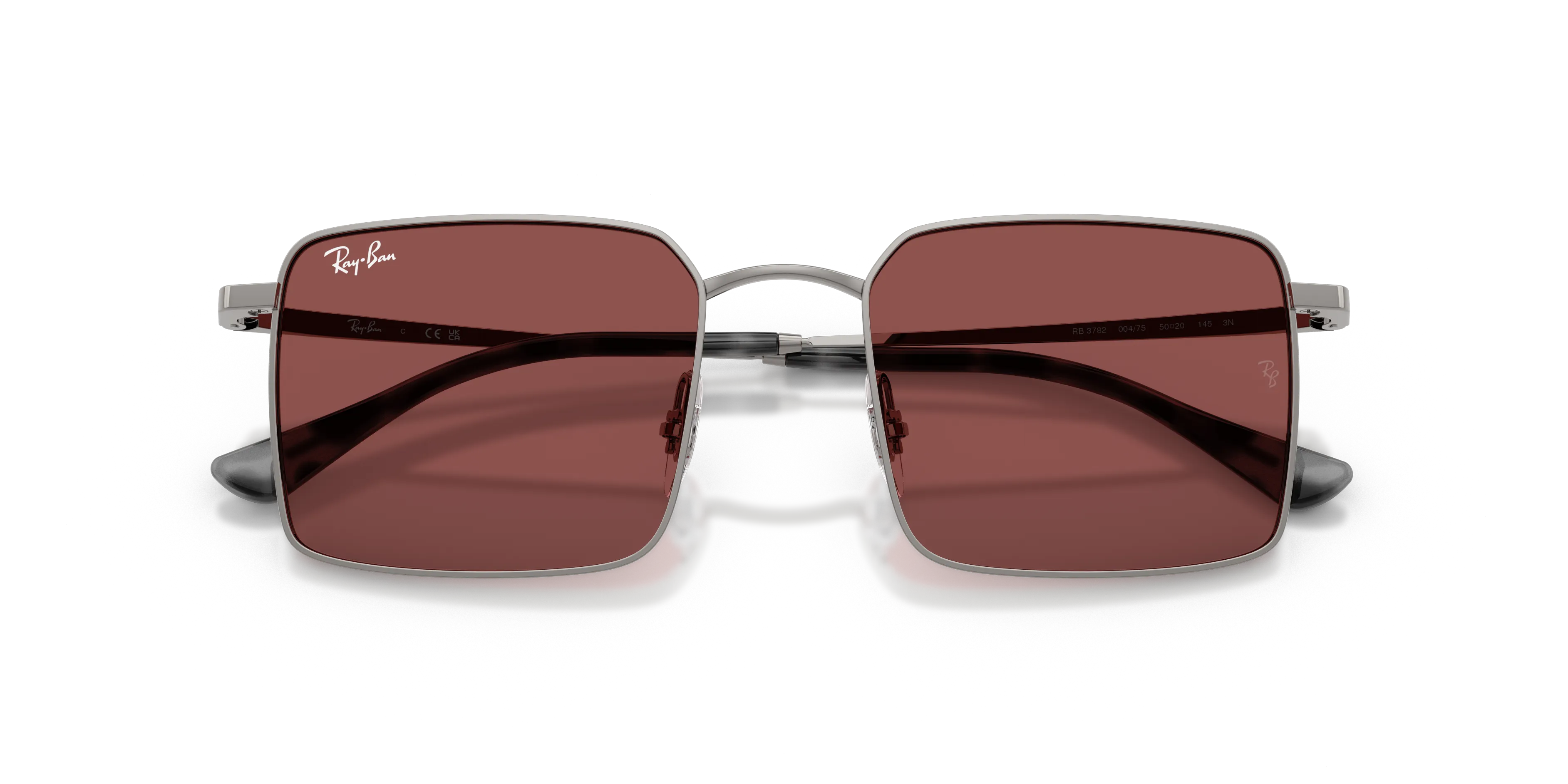 Ray - Ban RB3782 004/75 Occhiali da sole Metallo Grigio Viola Squadrata Normale - immagine 2