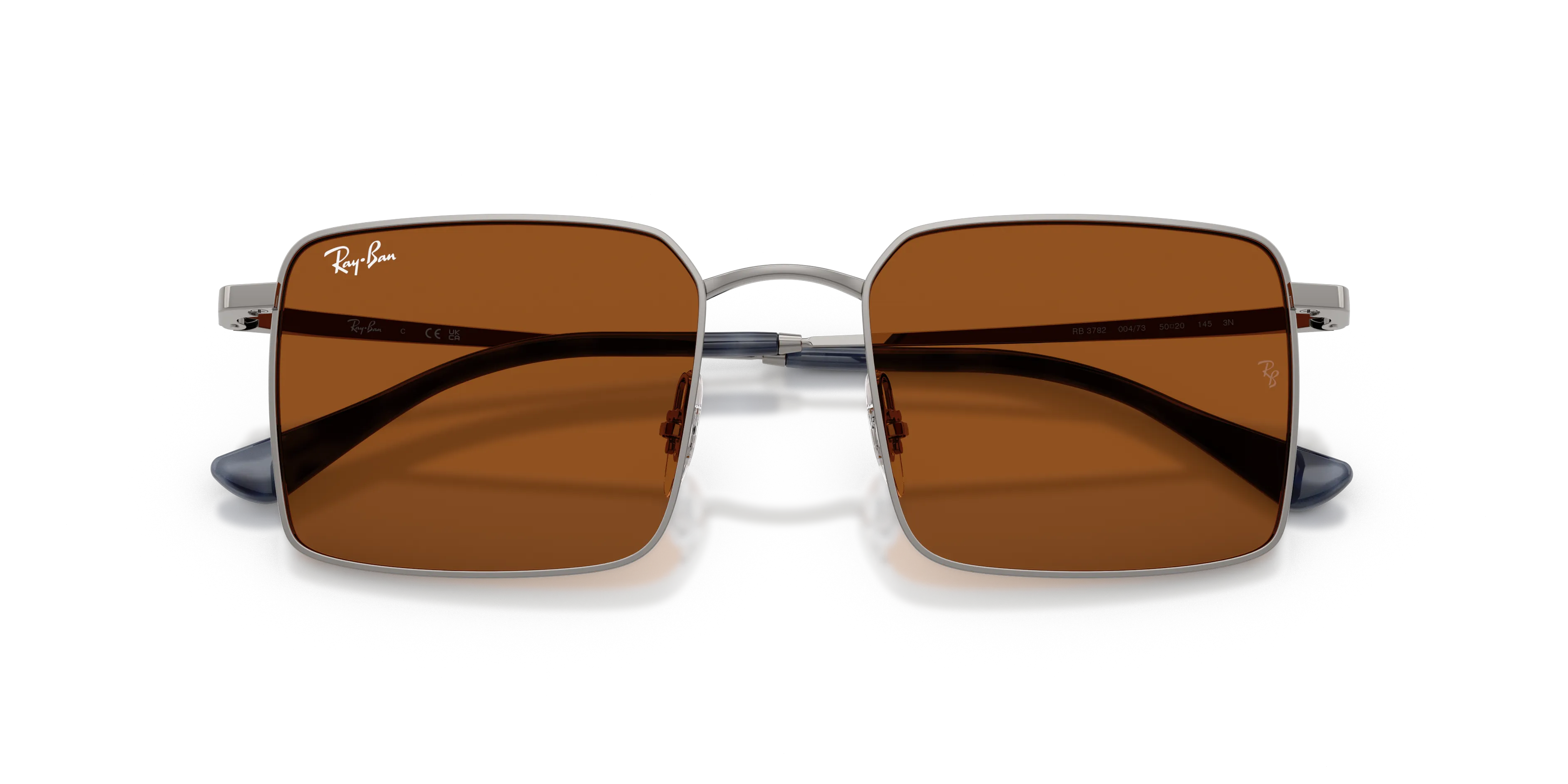 Ray - Ban RB3782 004/73 Occhiali da sole Metallo Grigio Marrone Squadrata Normale - immagine 2