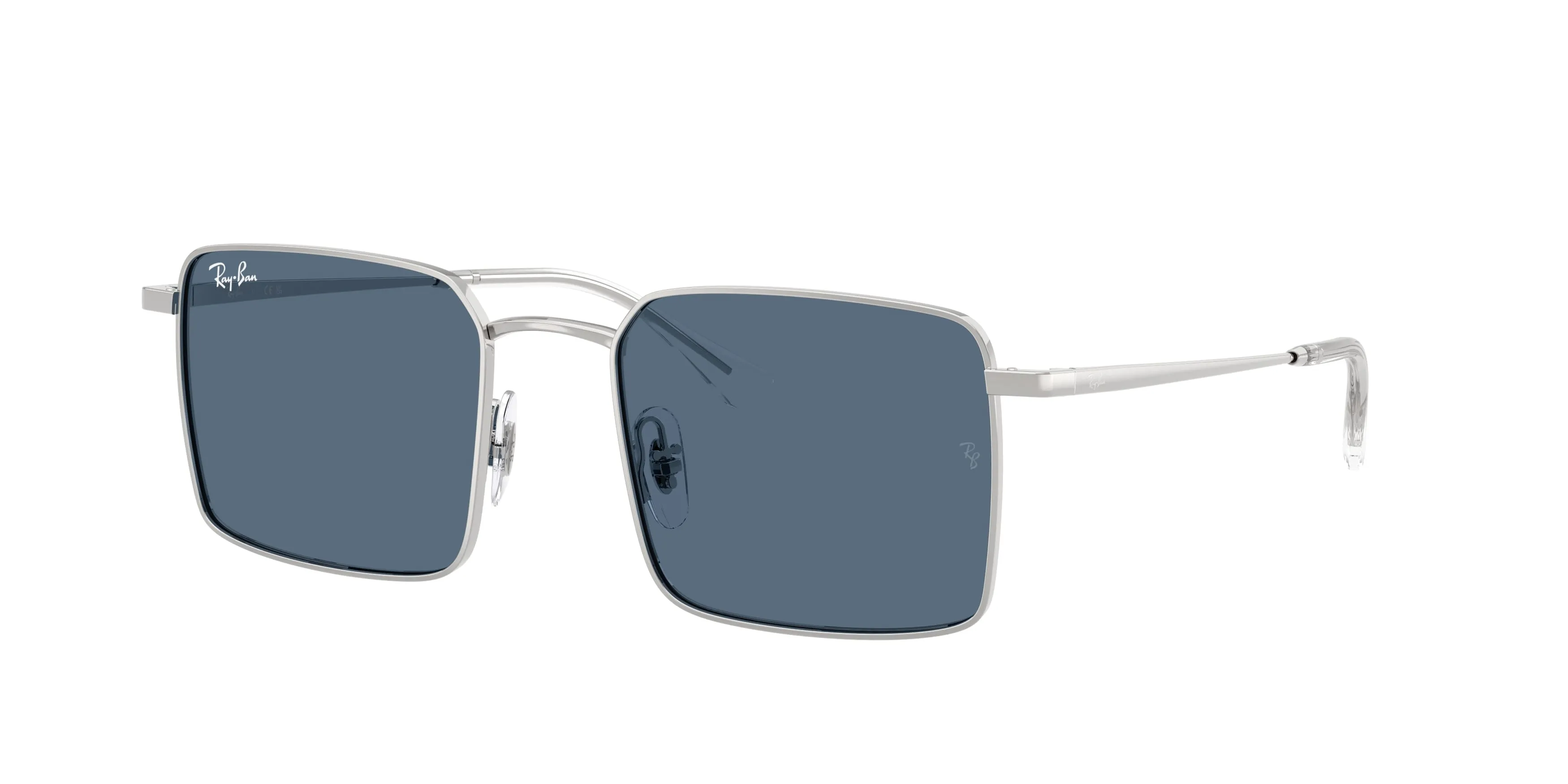 Ray - Ban RB3782 003/80 Occhiali da sole Metallo Argento Blu Squadrata Normale - immagine 1