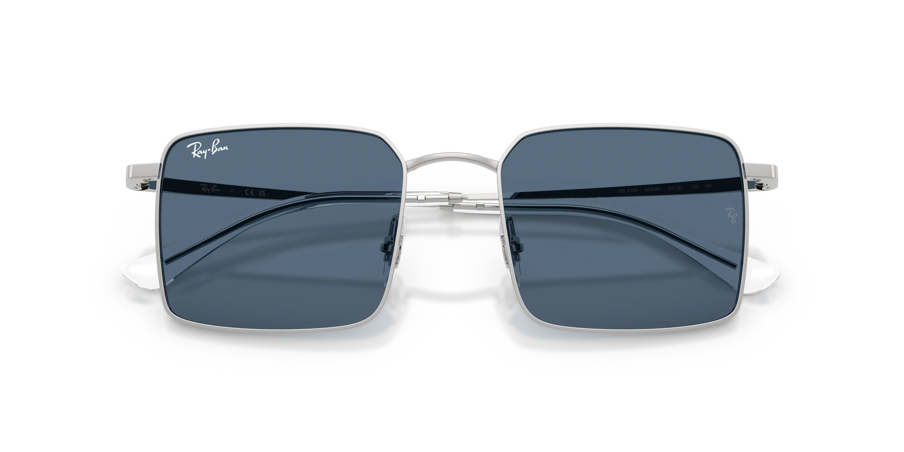 Ray - Ban RB3782 003/80 Occhiali da sole Metallo Argento Blu Squadrata Normale - immagine 2