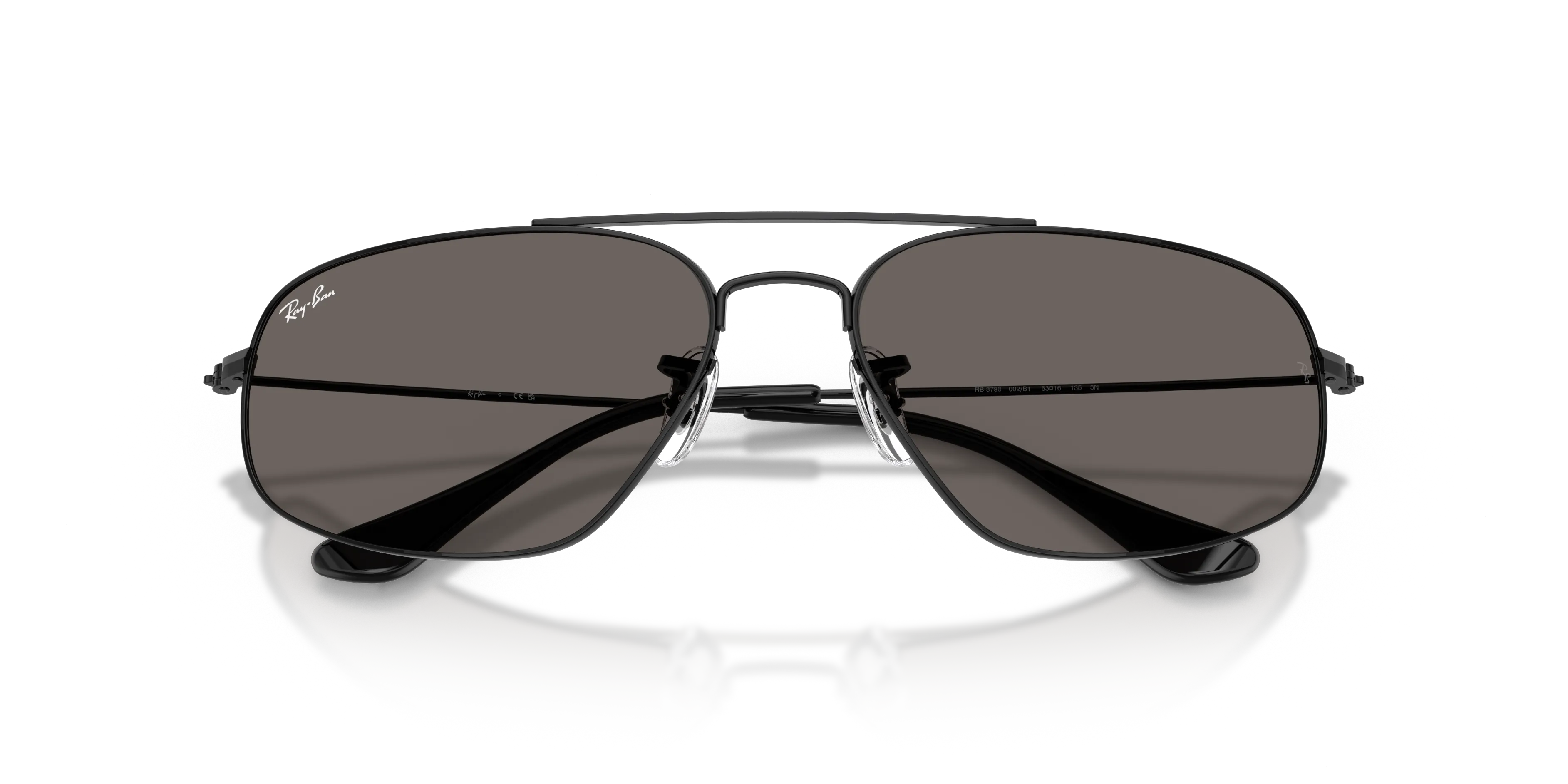 Ray - Ban RB3780 002/B1 Occhiali da sole Metallo Nero Grigio Squadrata Normale - immagine 2