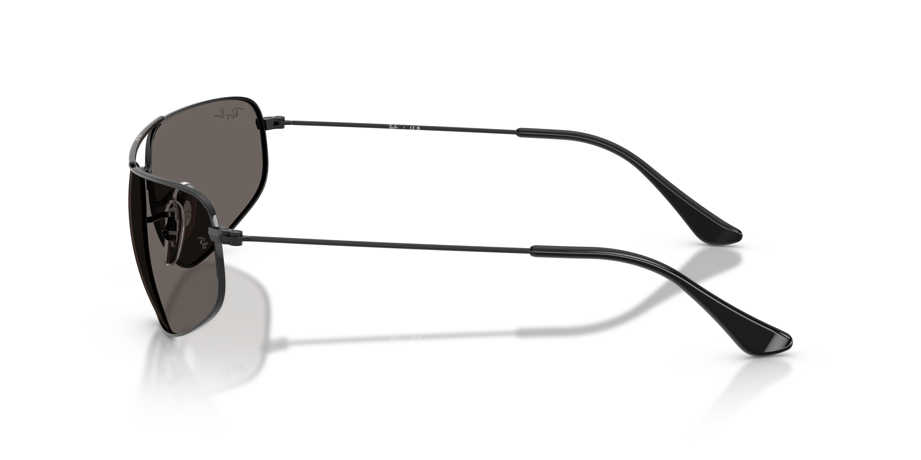 Ray - Ban RB3780 002/B1 Occhiali da sole Metallo Nero Grigio Squadrata Normale - immagine 4