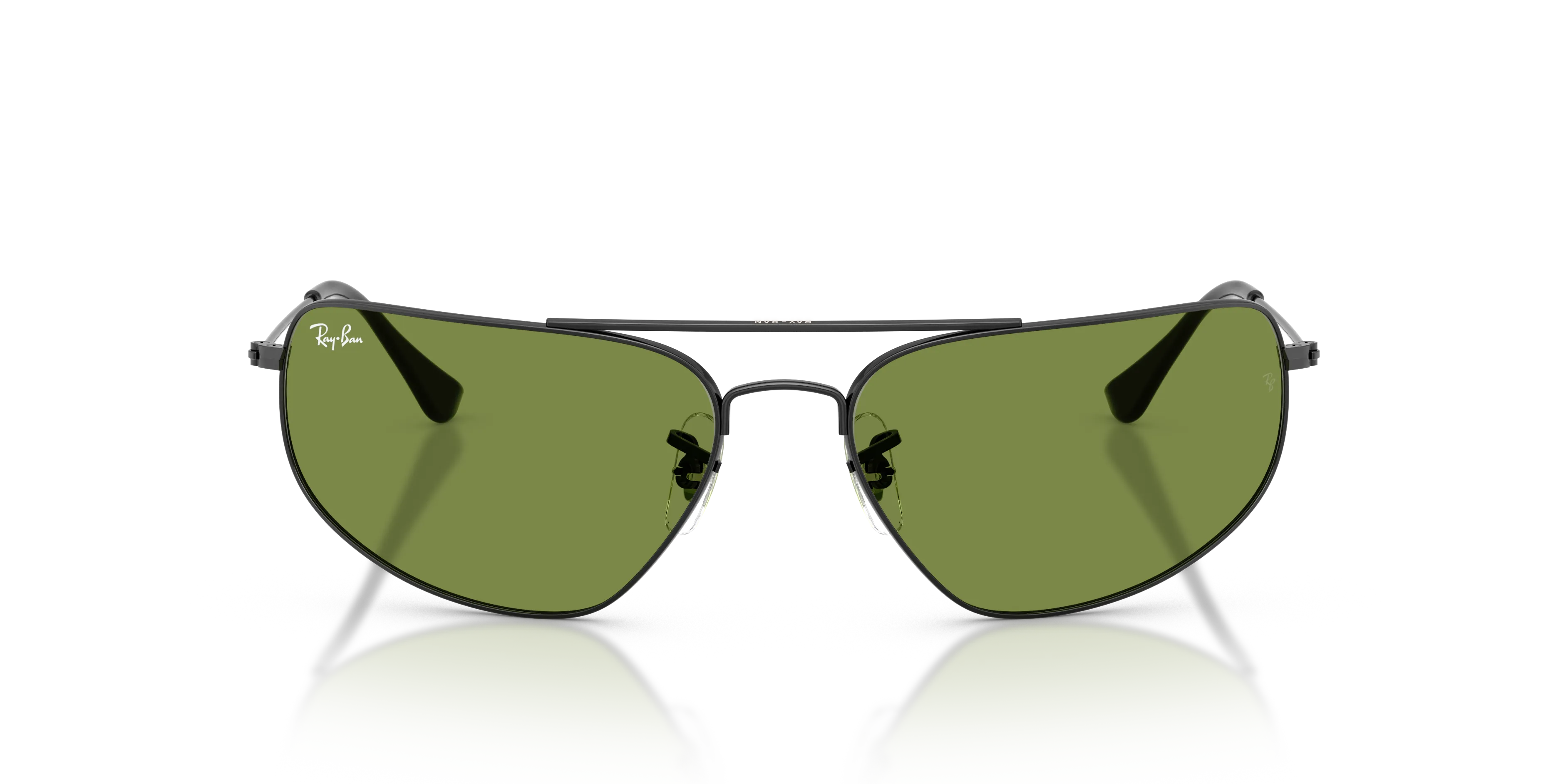 Ray - Ban RB3780 002/4E Occhiali da sole Metallo Nero Verde Squadrata Normale - immagine 3