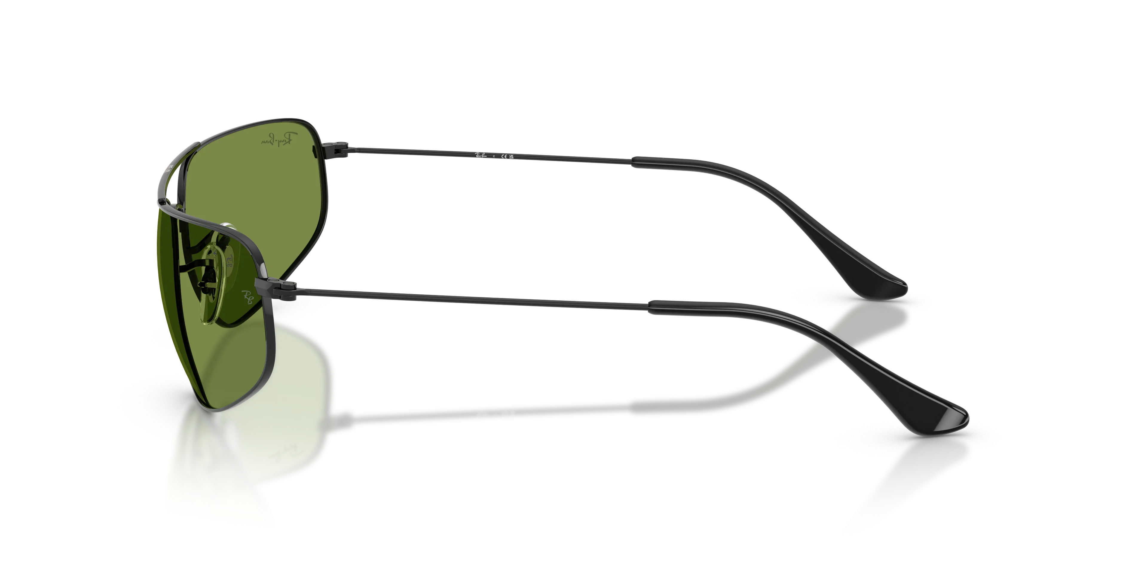 Ray - Ban RB3780 002/4E Occhiali da sole Metallo Nero Verde Squadrata Normale - immagine 4
