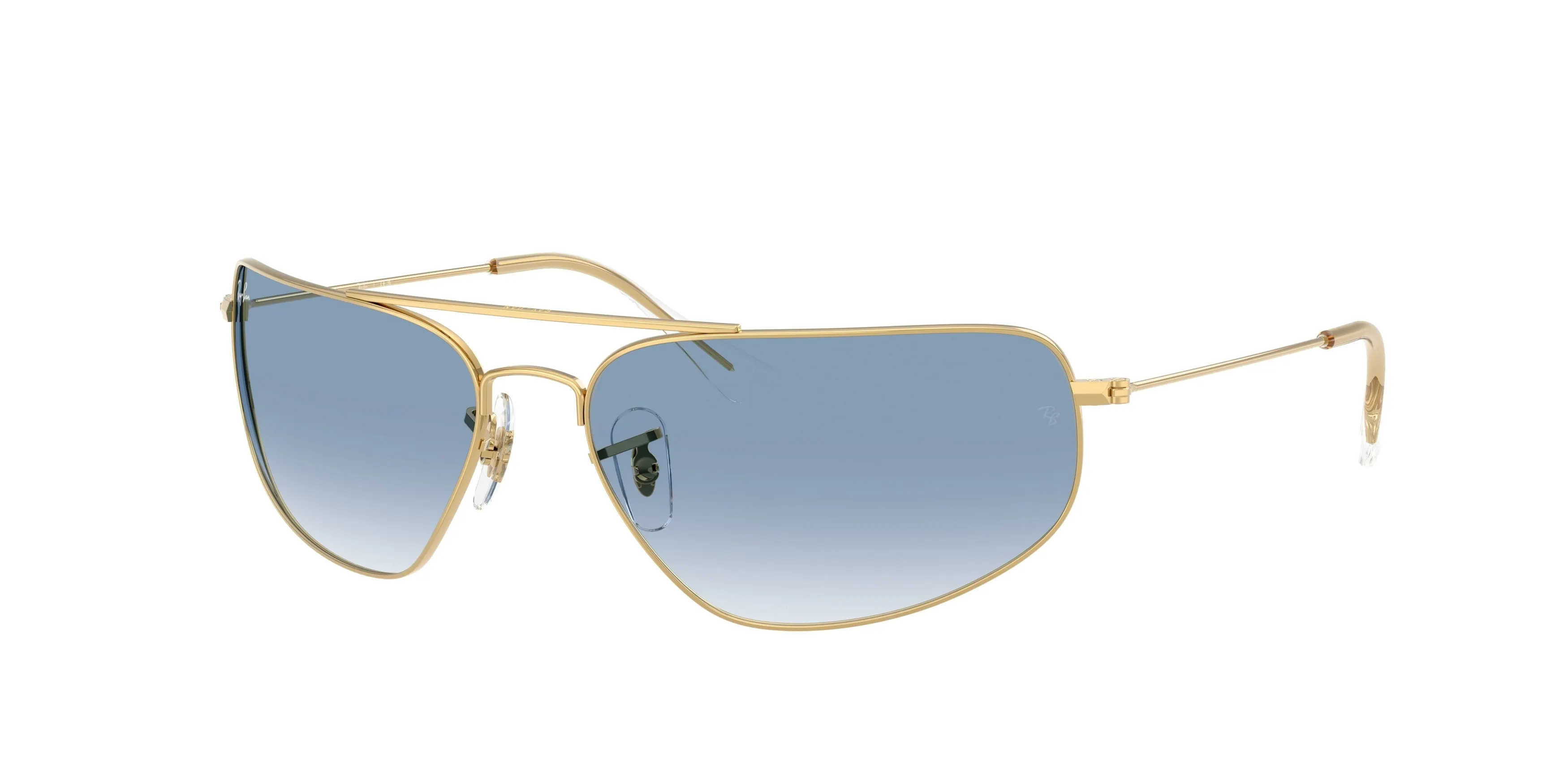 Ray - Ban RB3780 001/3F Occhiali da sole Metallo Oro Blu Squadrata Normale Sfumato - immagine 1