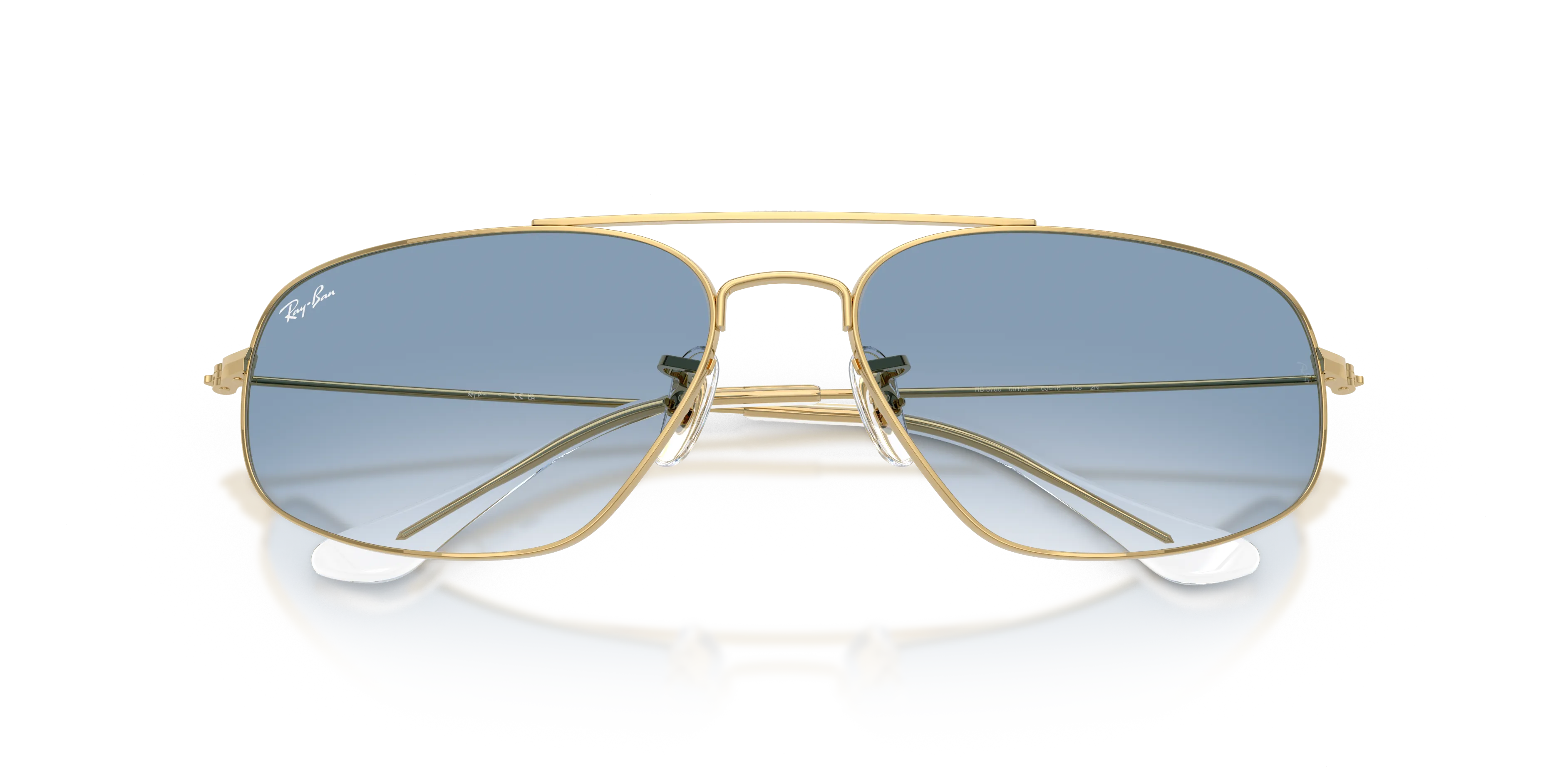 Ray - Ban RB3780 001/3F Occhiali da sole Metallo Oro Blu Squadrata Normale Sfumato - immagine 2