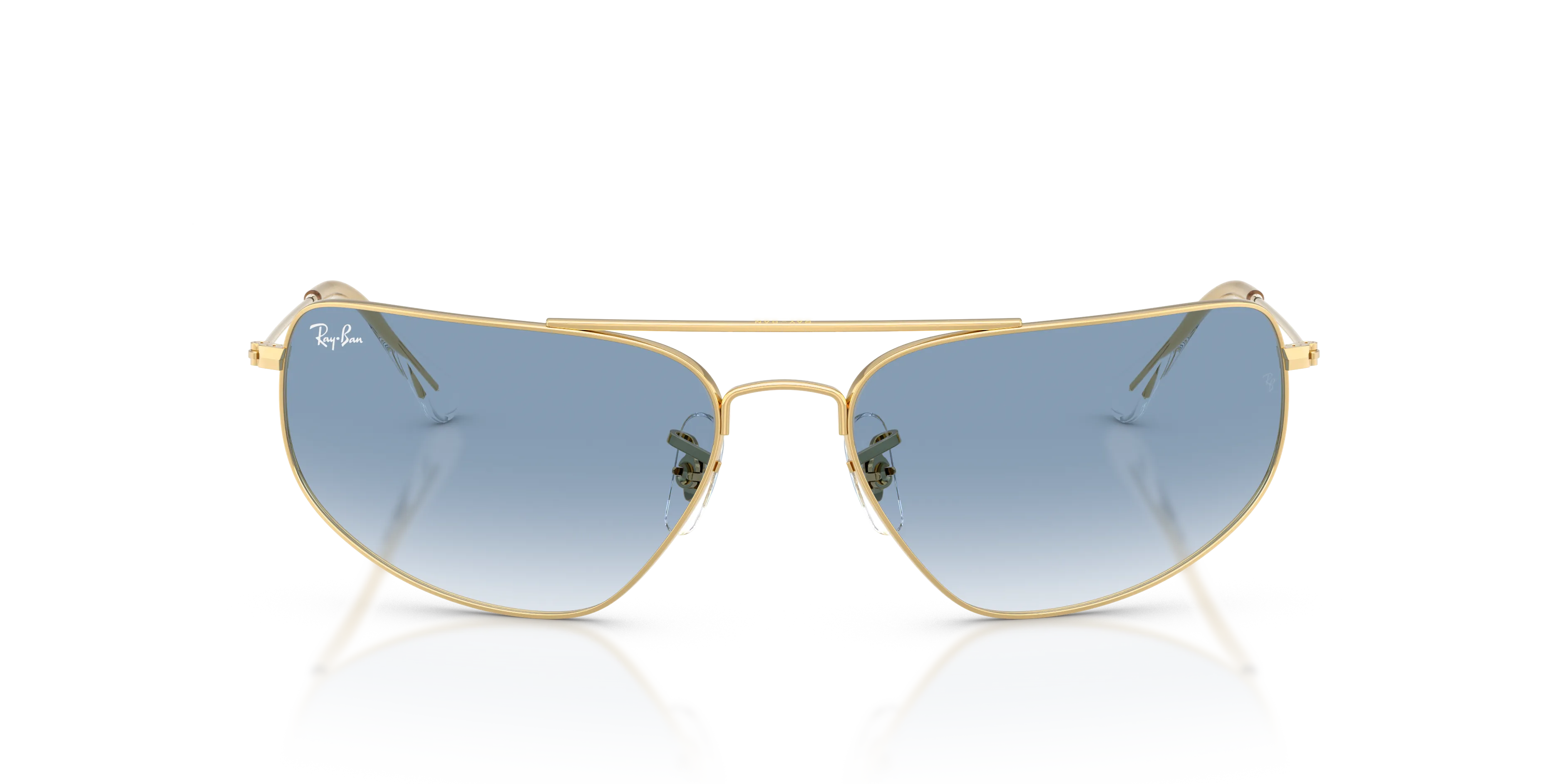 Ray - Ban RB3780 001/3F Occhiali da sole Metallo Oro Blu Squadrata Normale Sfumato - immagine 3