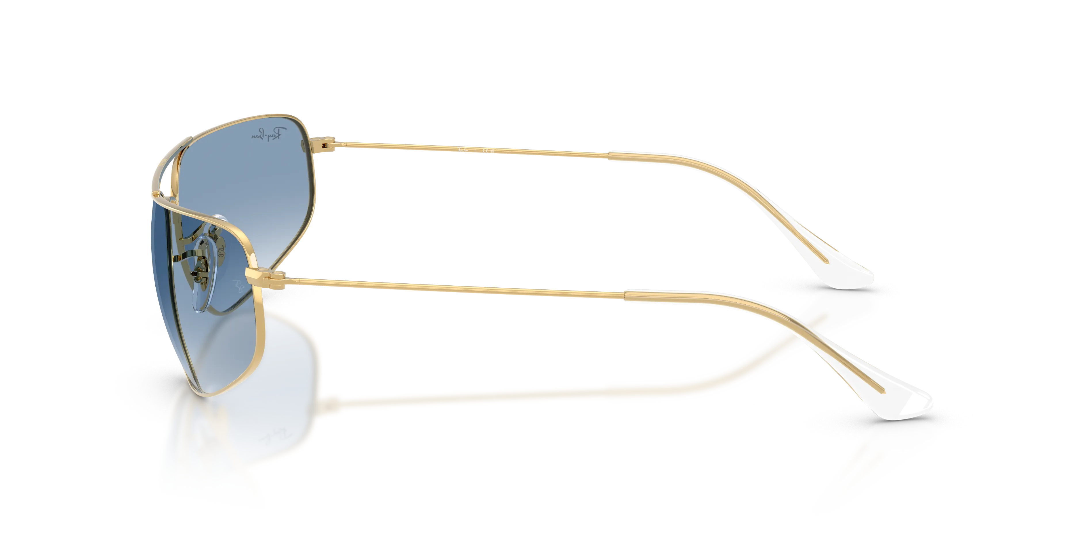 Ray - Ban RB3780 001/3F Occhiali da sole Metallo Oro Blu Squadrata Normale Sfumato - immagine 4