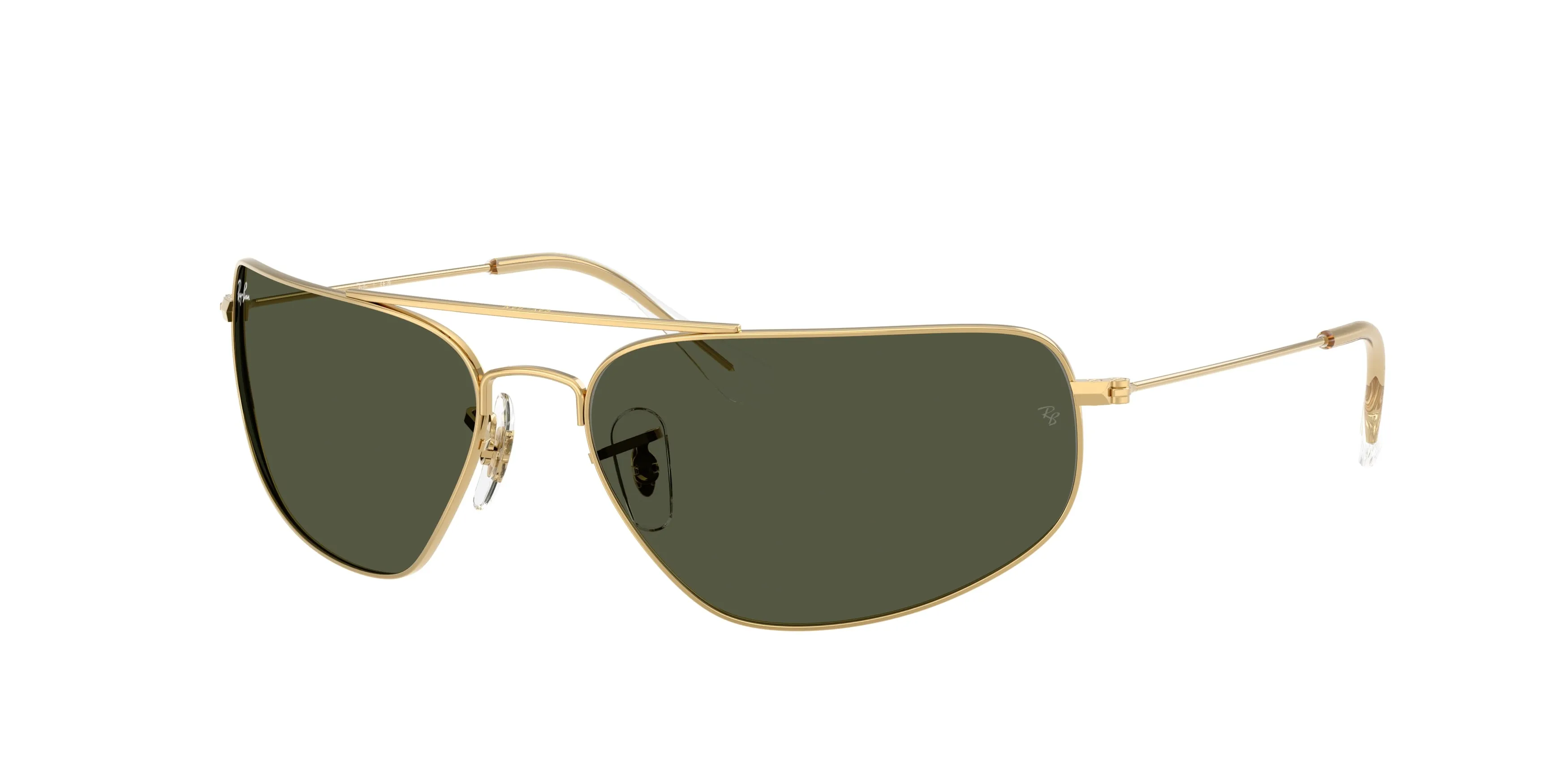 Ray - Ban RB3780 001/31 Occhiali da sole Metallo Oro Verde Squadrata Normale - immagine 1