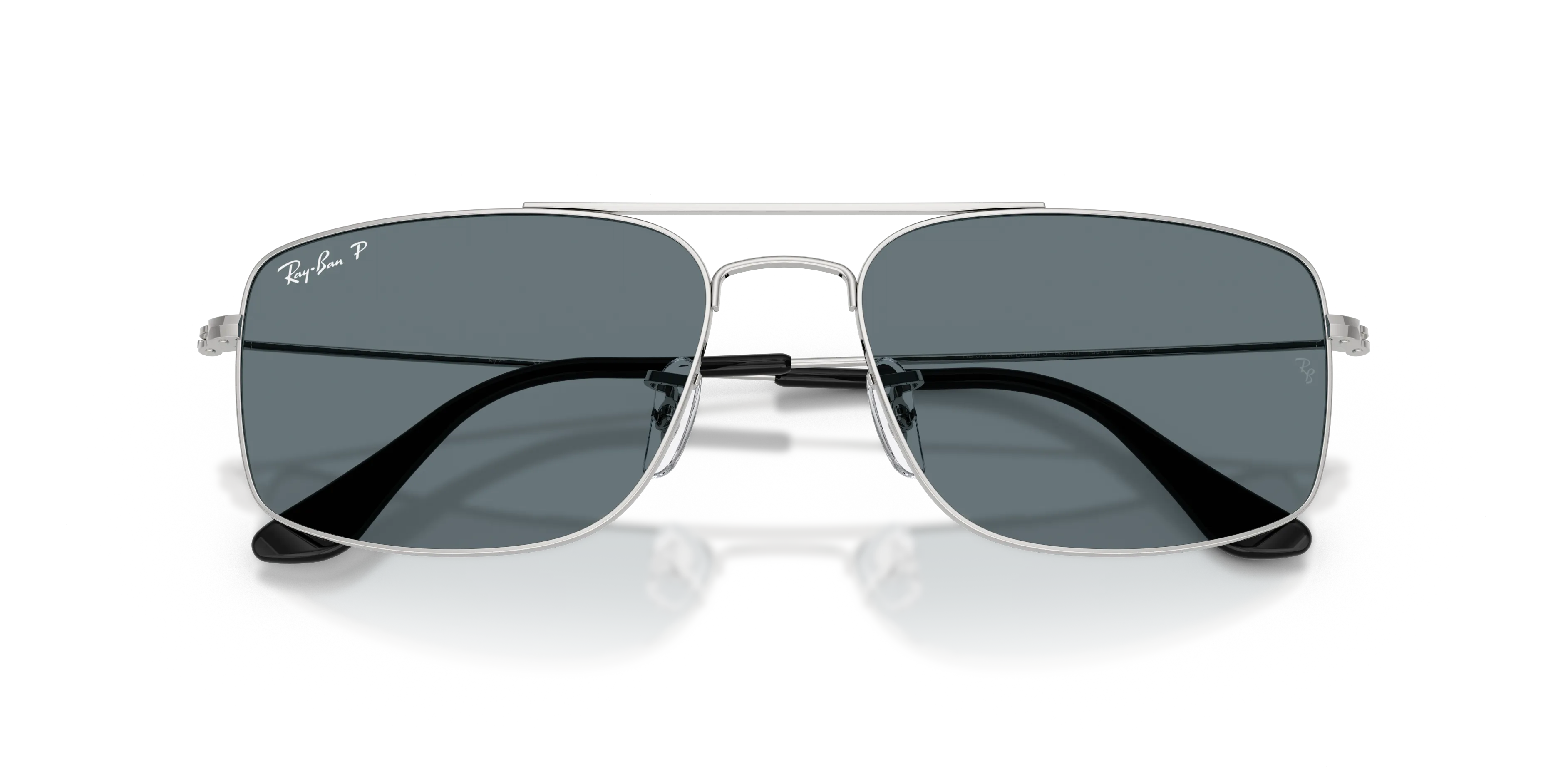 Ray - Ban RB3779 EXPLORER 3 003/3R Occhiali da sole Metallo Argento Blu Squadrata Polarizzata - immagine 2