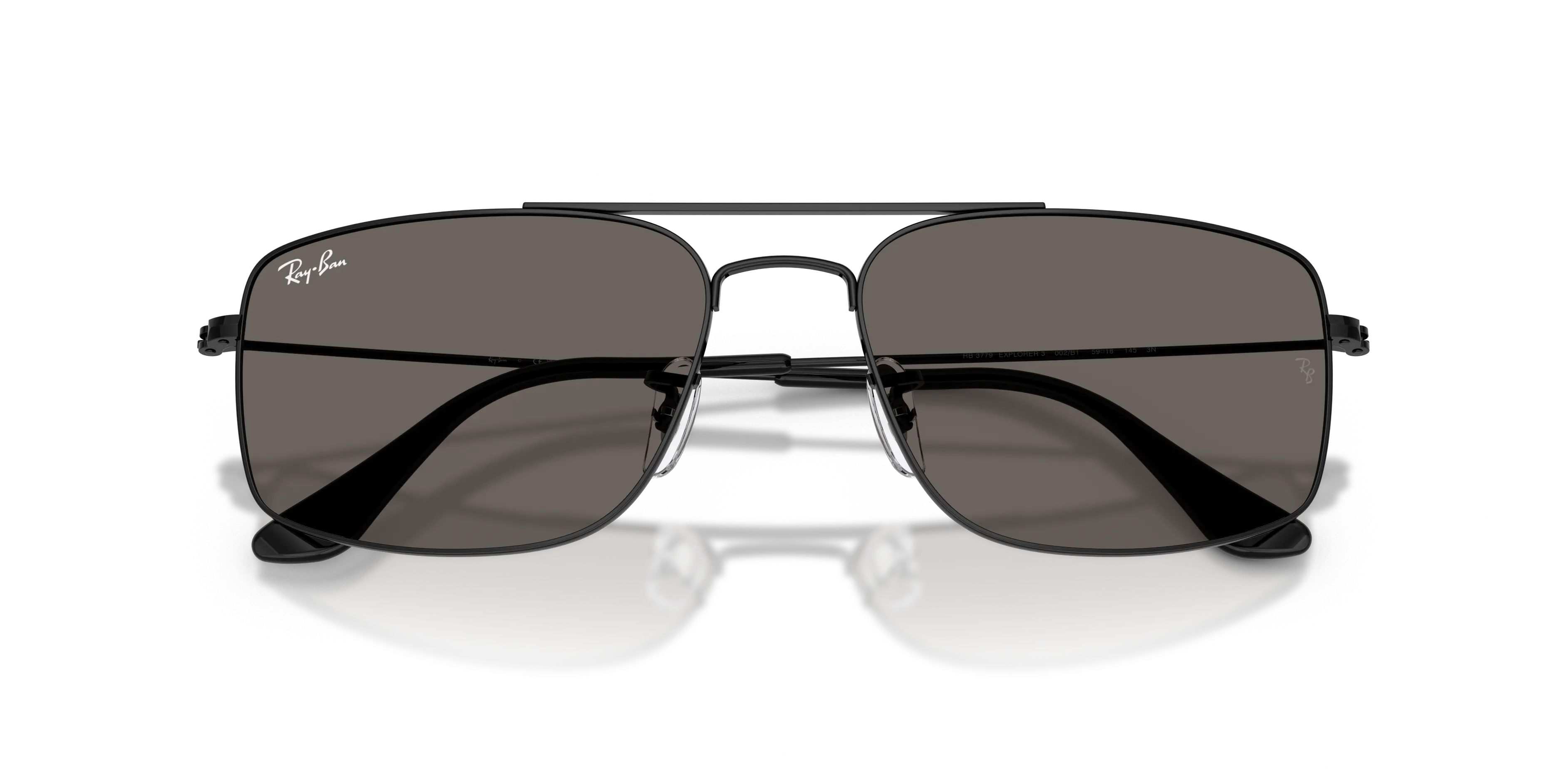 Ray - Ban RB3779 EXPLORER 3 002/B1 Occhiali da sole Metallo Nero Grigio Squadrata Normale - immagine 2