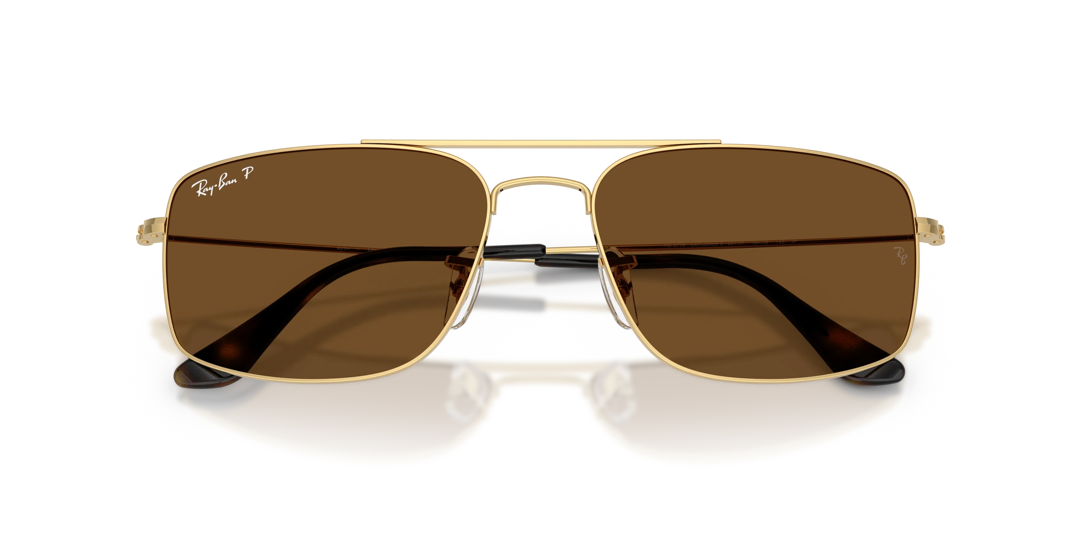 Ray - Ban RB3779 EXPLORER 3 001/57 Occhiali da sole Metallo Oro Marrone Squadrata Polarizzata - immagine 2