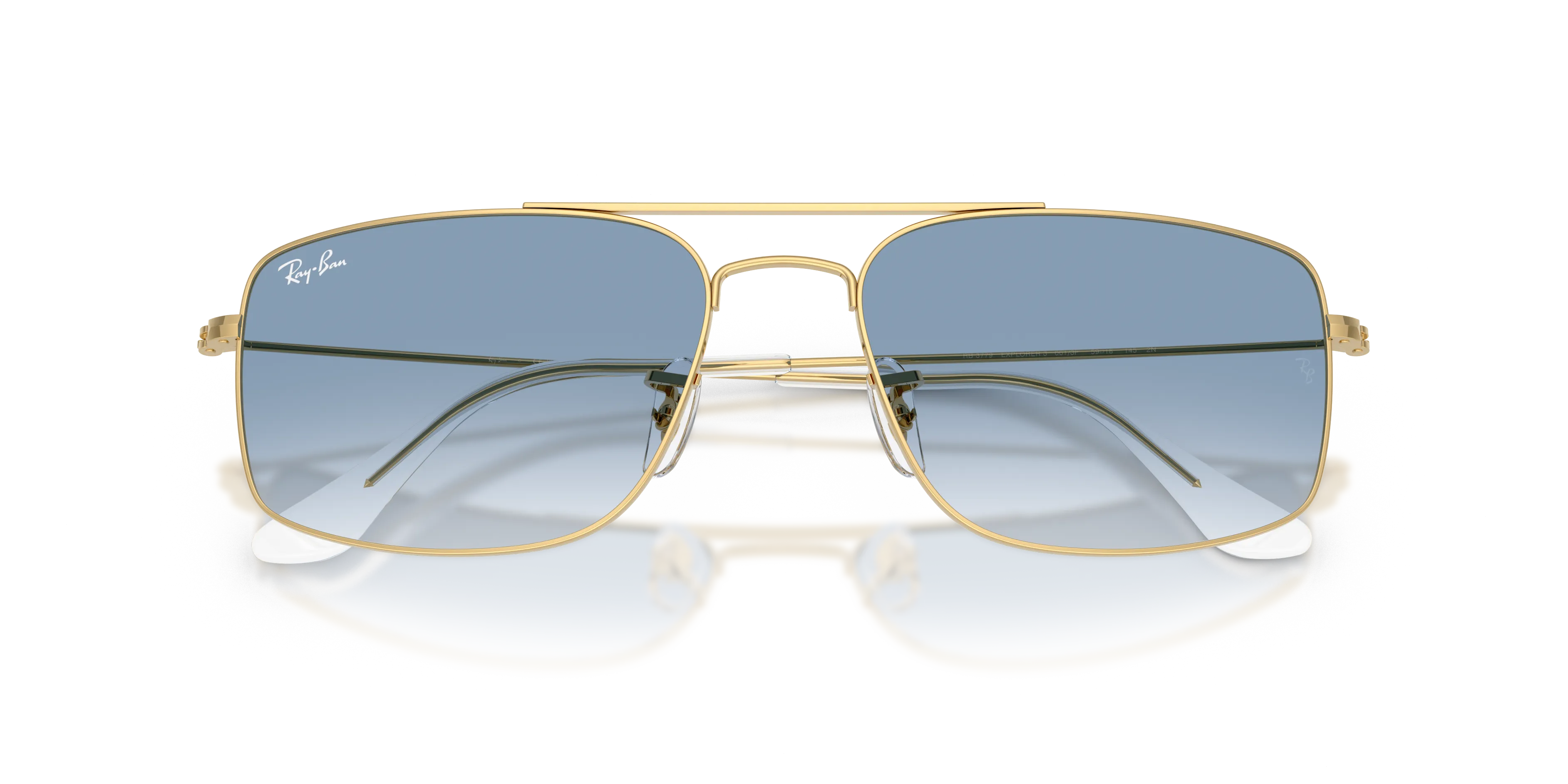 Ray - Ban RB3779 EXPLORER 3 001/3F Occhiali da sole Metallo Oro Blu Squadrata Normale Sfumato - immagine 2