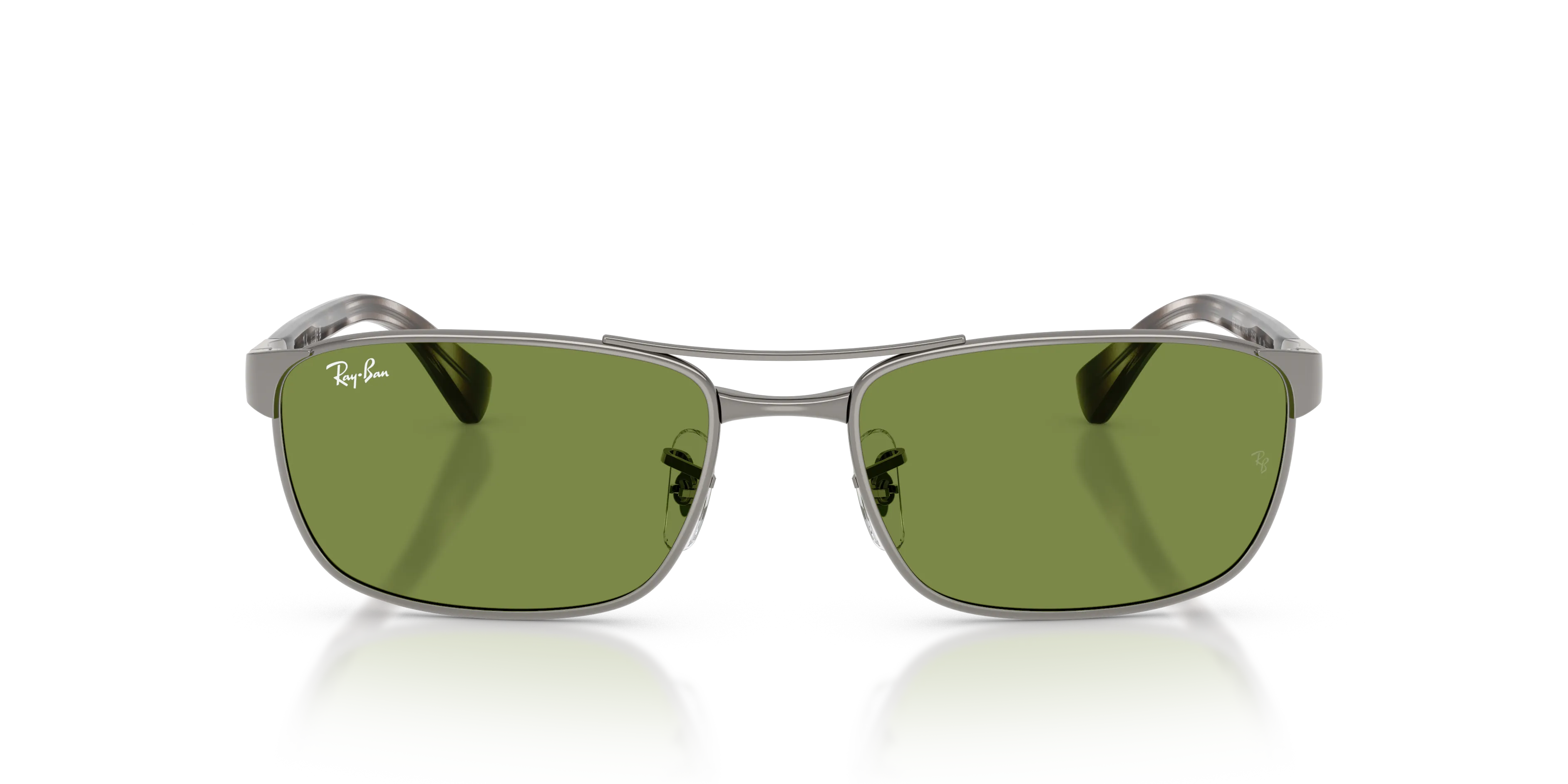 Ray - Ban RB3778 004/4E Occhiali da sole Metallo Grigio Verde Geometrica Normale - immagine 3