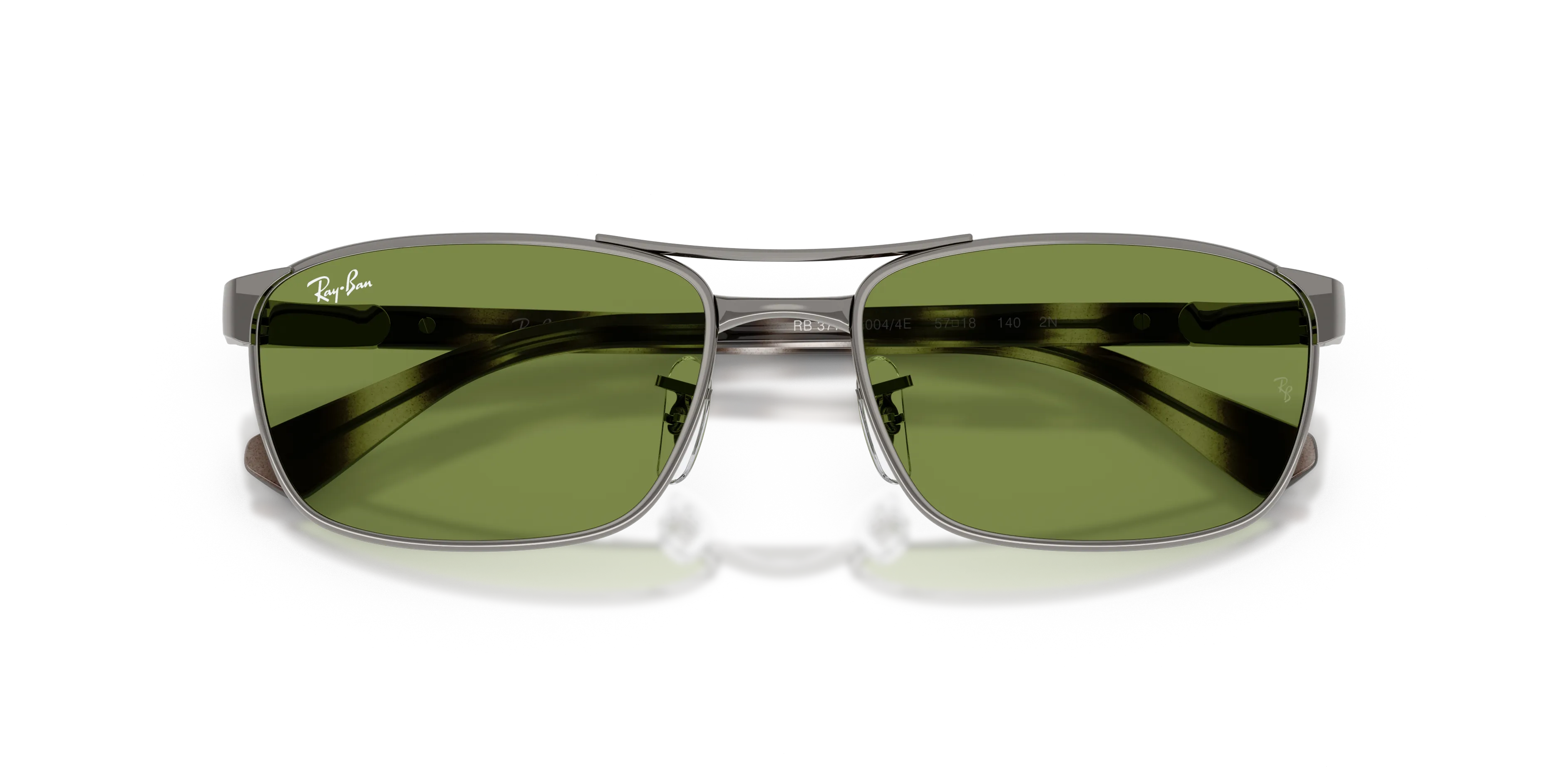Ray - Ban RB3778 004/4E Occhiali da sole Metallo Grigio Verde Geometrica Normale - immagine 2