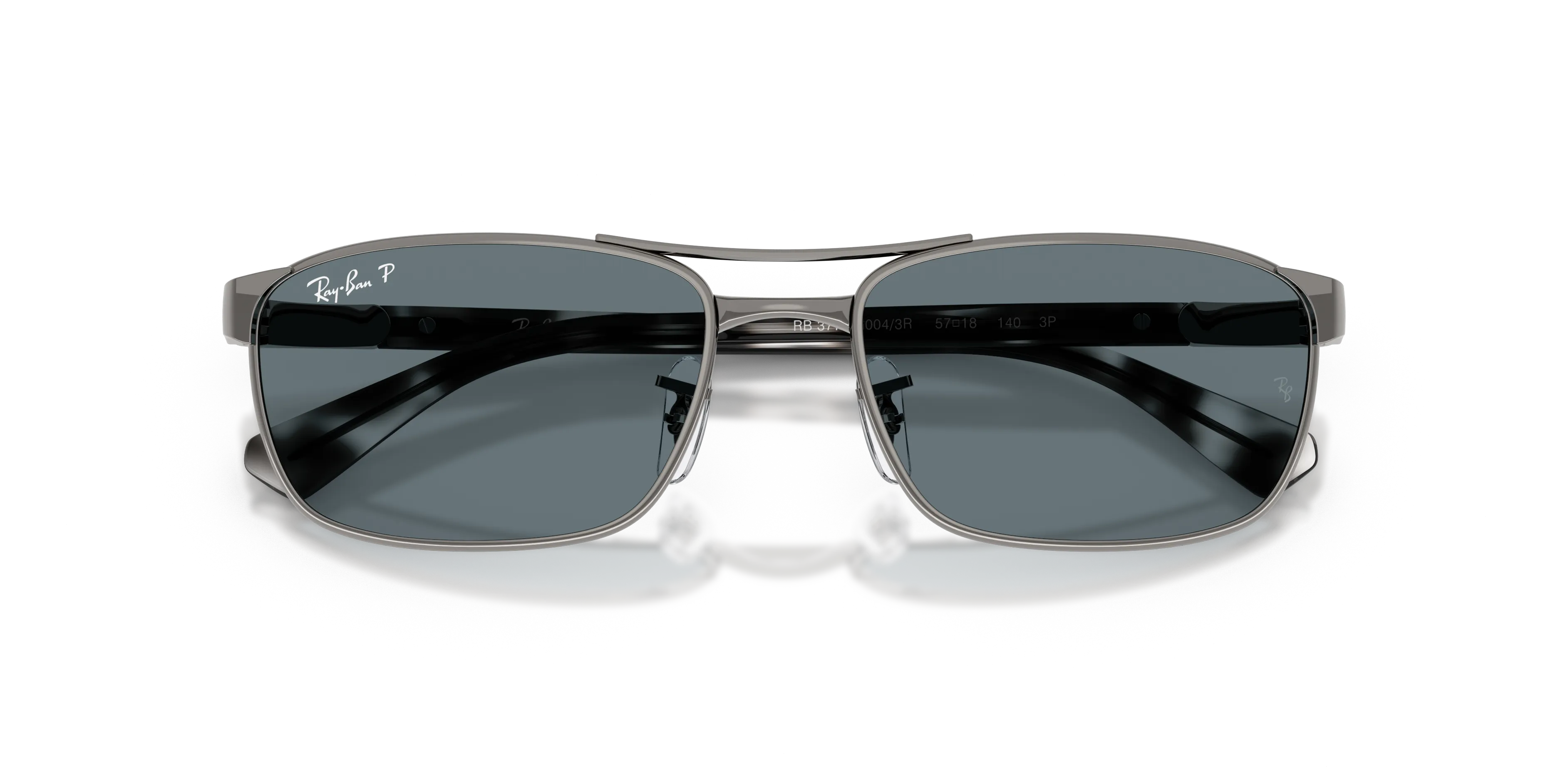 Ray - Ban RB3778 004/3R Occhiali da sole Metallo Grigio Blu Geometrica Polarizzata - immagine 2