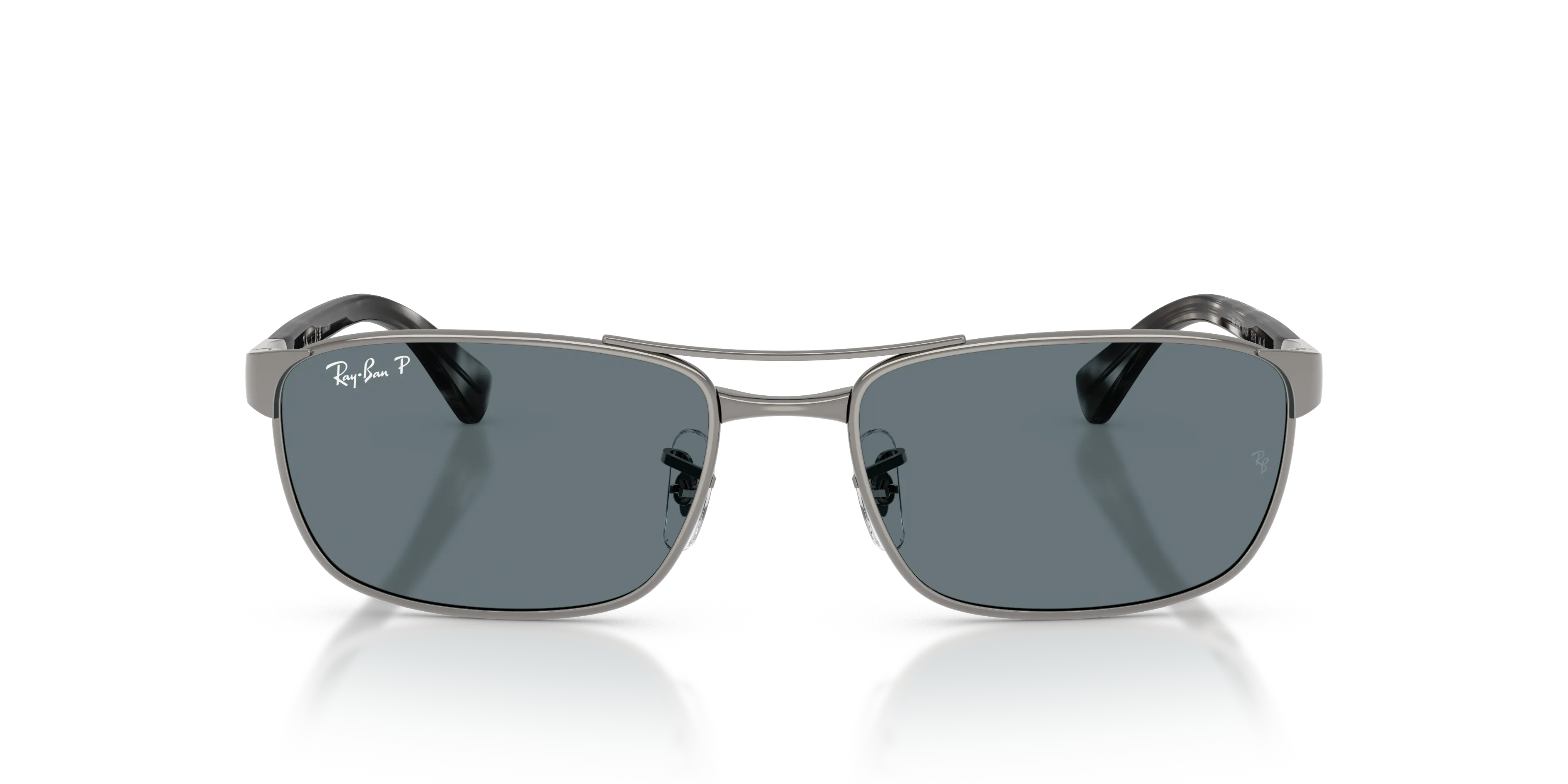 Ray - Ban RB3778 004/3R Occhiali da sole Metallo Grigio Blu Geometrica Polarizzata - immagine 3