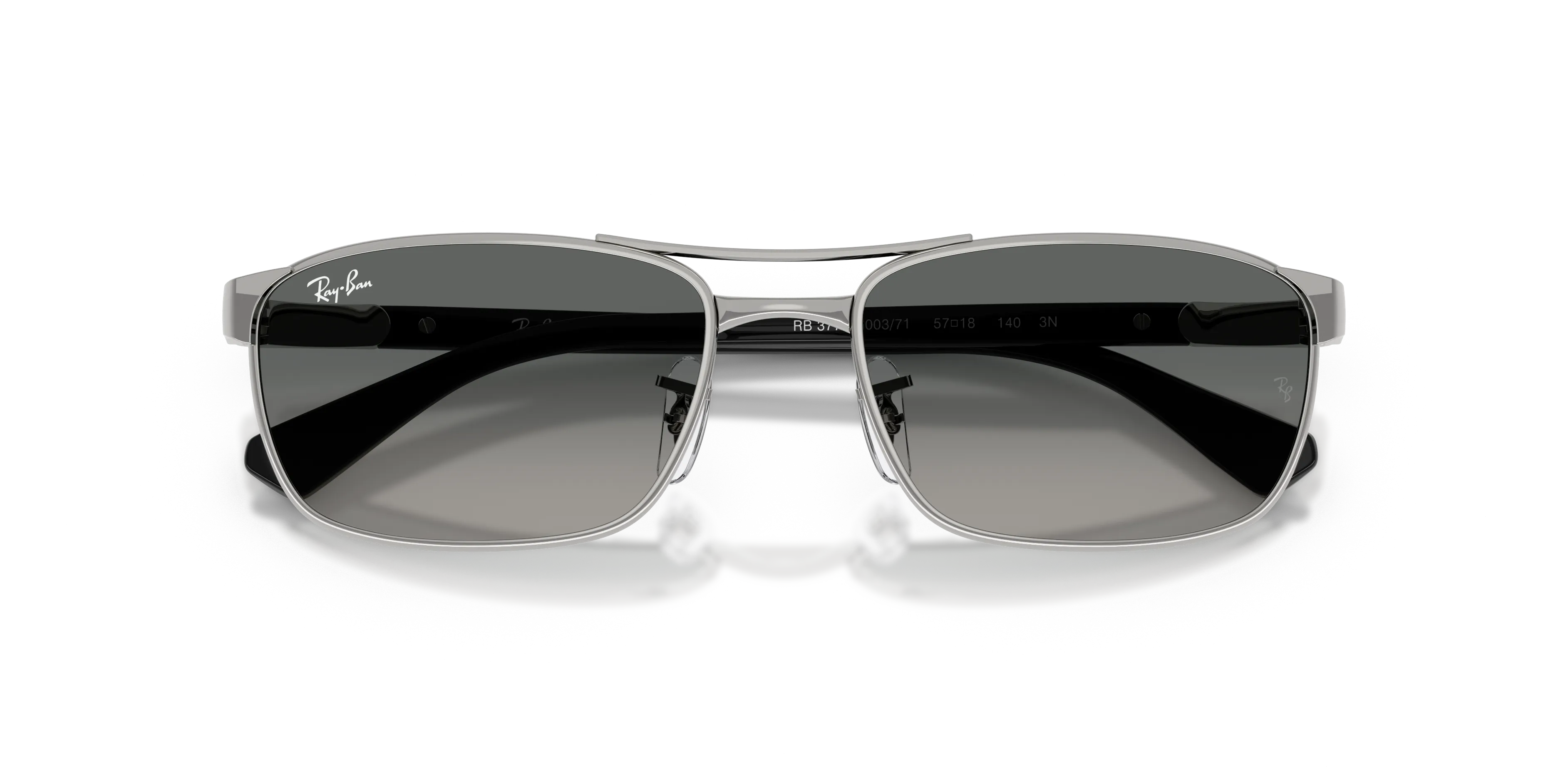 Ray - Ban RB3778 003/71 Occhiali da sole Metallo Argento Grigio Geometrica Normale Sfumato - immagine 2