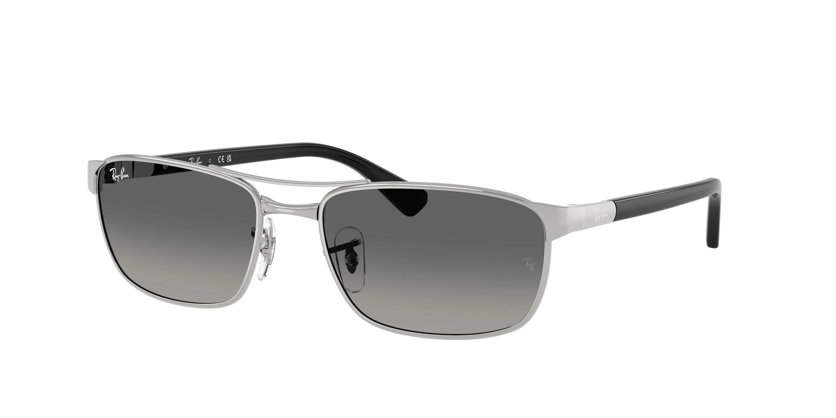 Ray - Ban RB3778 003/71 Occhiali da sole Metallo Argento Grigio Geometrica Normale Sfumato - immagine 1