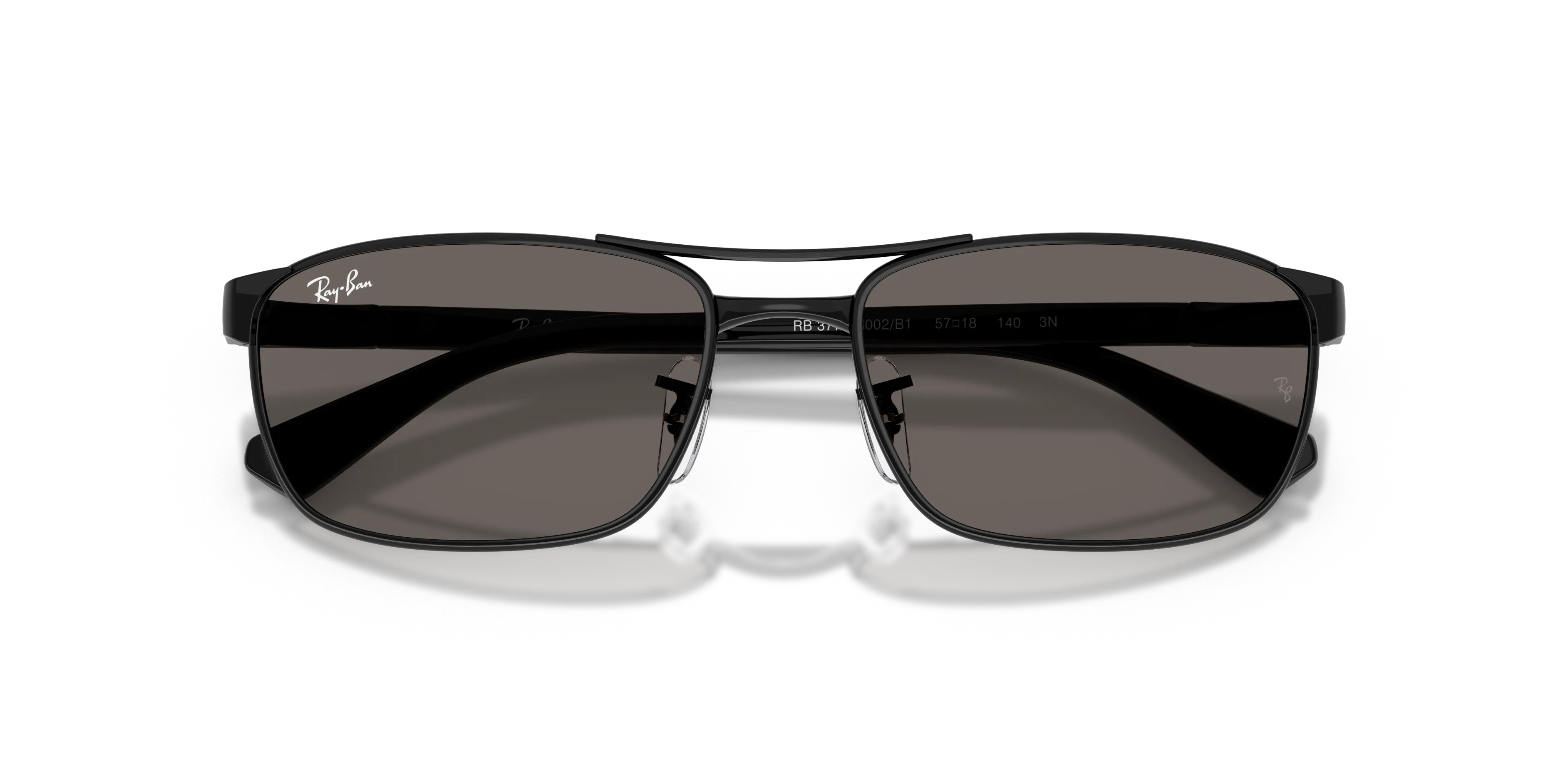 Ray - Ban RB3778 002/B1 Occhiali da sole Metallo Nero Grigio Geometrica Normale - immagine 2