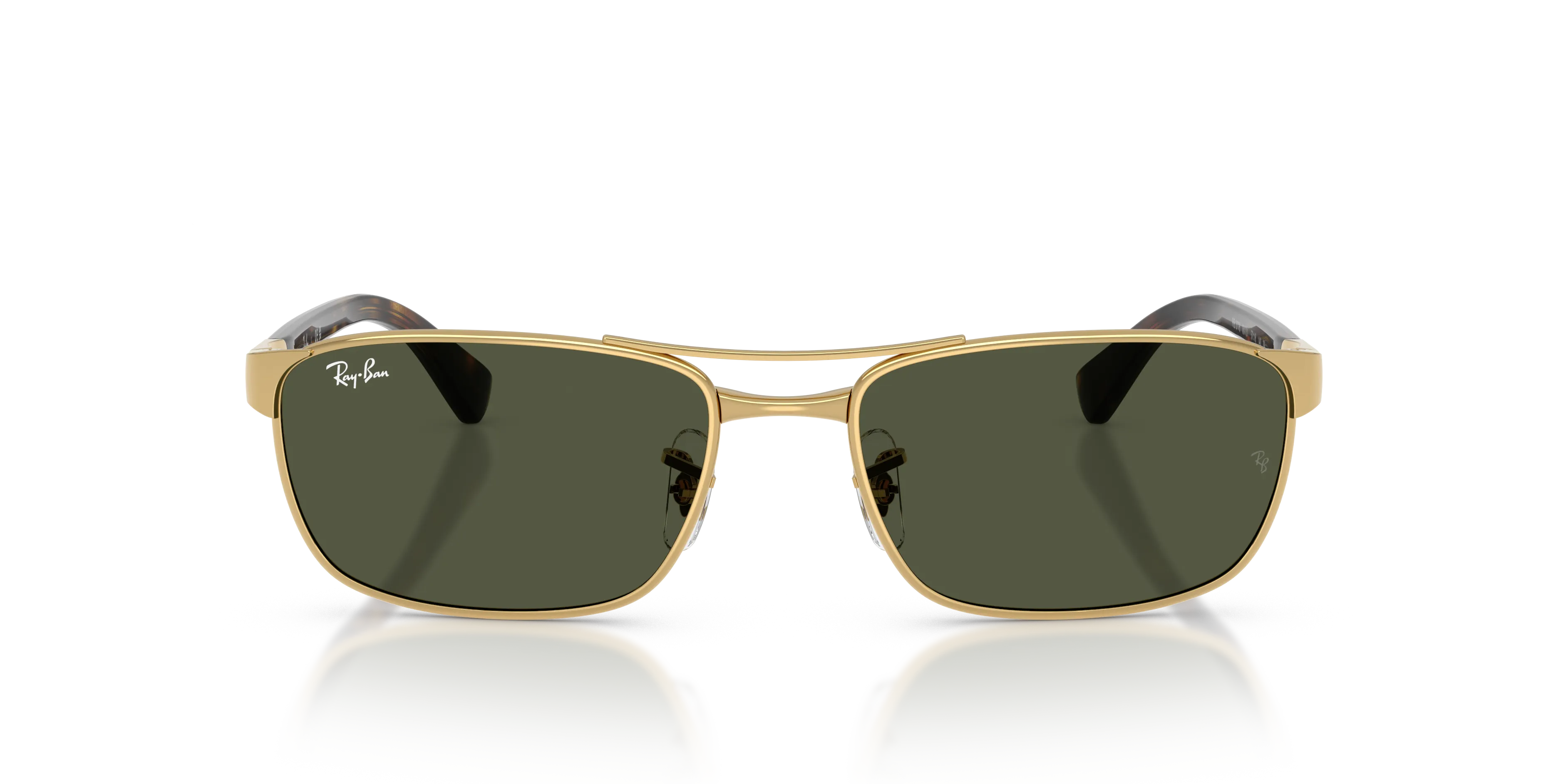 Ray - Ban RB3778 001/31 Occhiali da sole Metallo Oro Verde Geometrica Normale - immagine 3