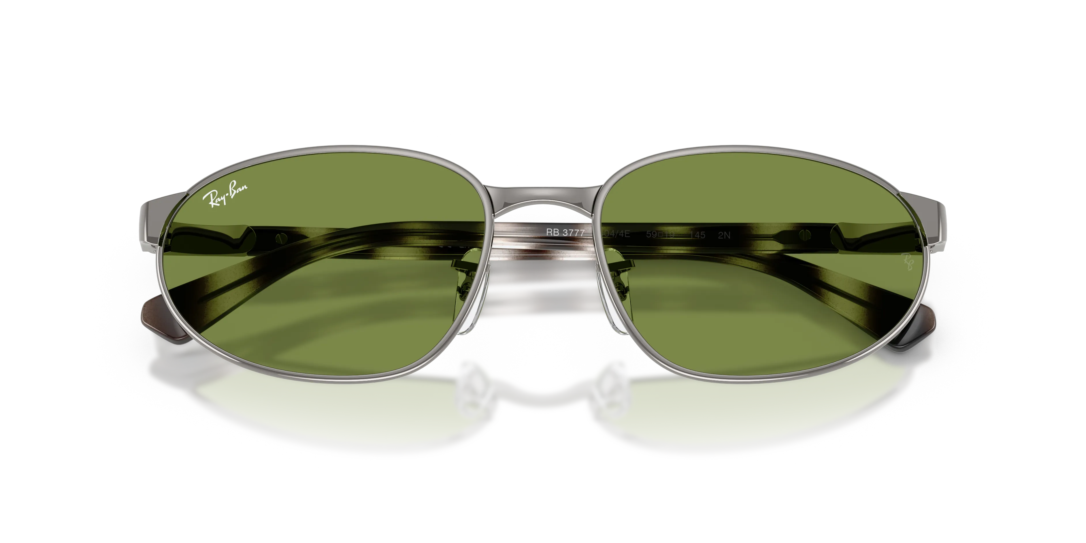 Ray - Ban RB3777 004/4E Occhiali da sole Metallo Grigio Verde Geometrica Normale - immagine 2