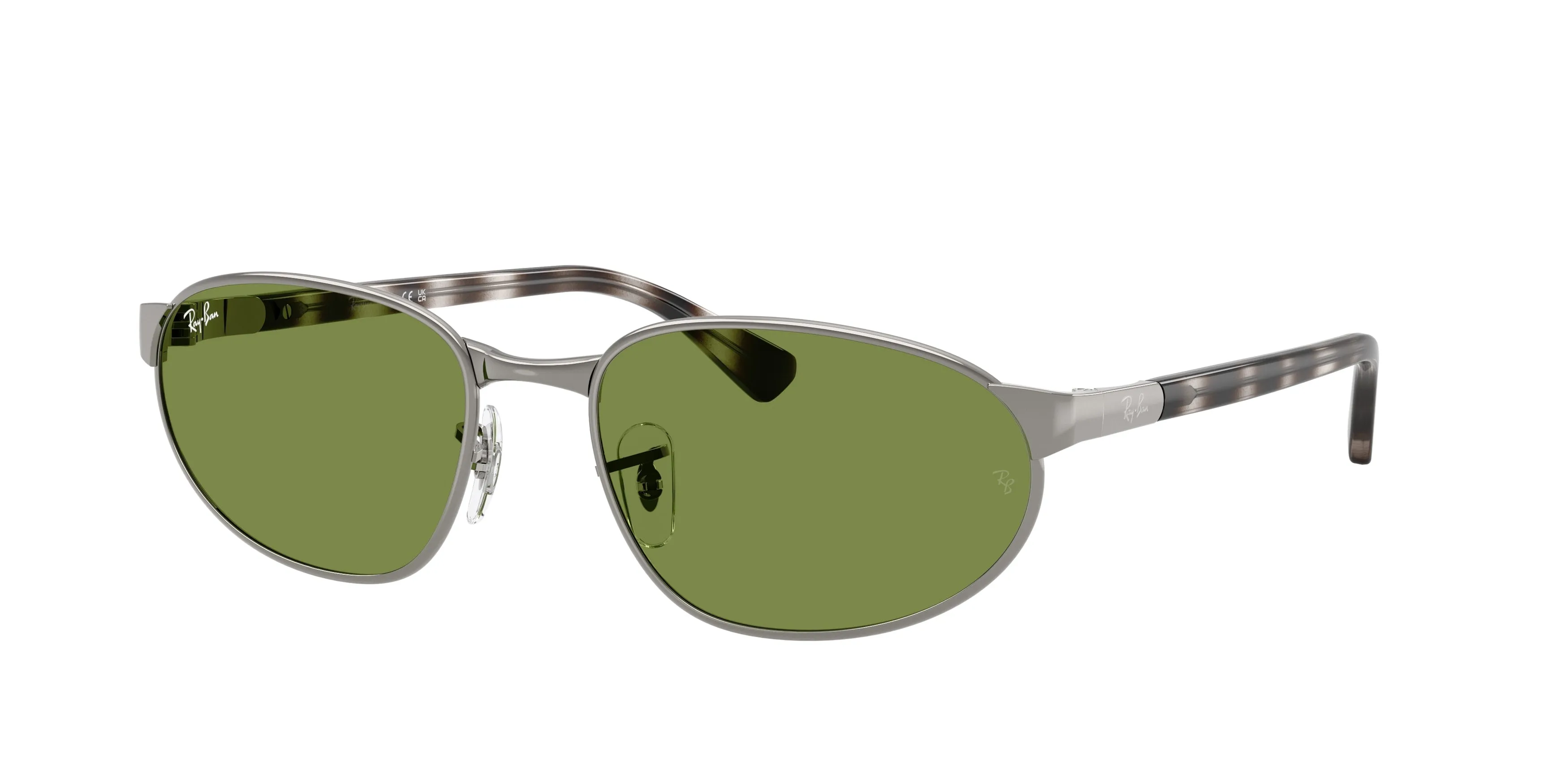 Ray - Ban RB3777 004/4E Occhiali da sole Metallo Grigio Verde Geometrica Normale - immagine 1