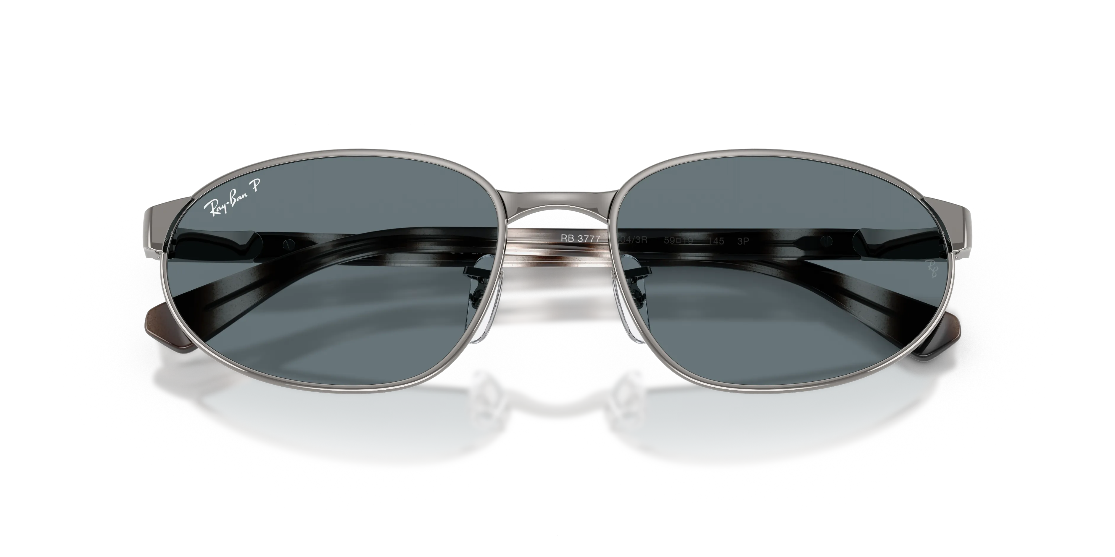 Ray - Ban RB3777 004/3R Occhiali da sole Metallo Grigio Blu Geometrica Polarizzata - immagine 2