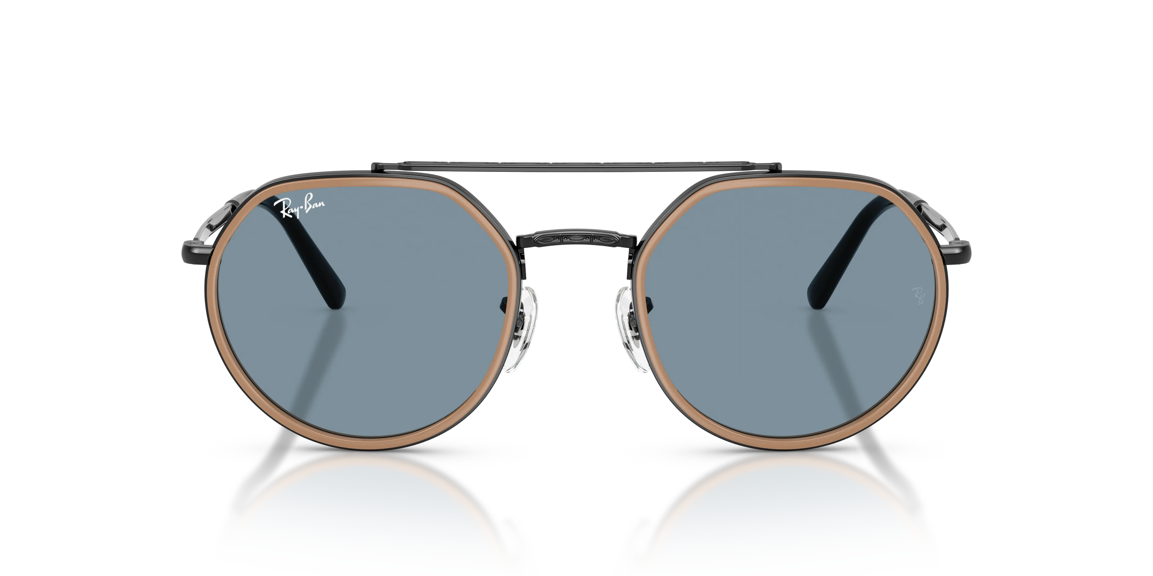 Ray - Ban RB3765 9279R5 Occhiali da sole Metallo Nero Blu Geometrica Normale - immagine 3