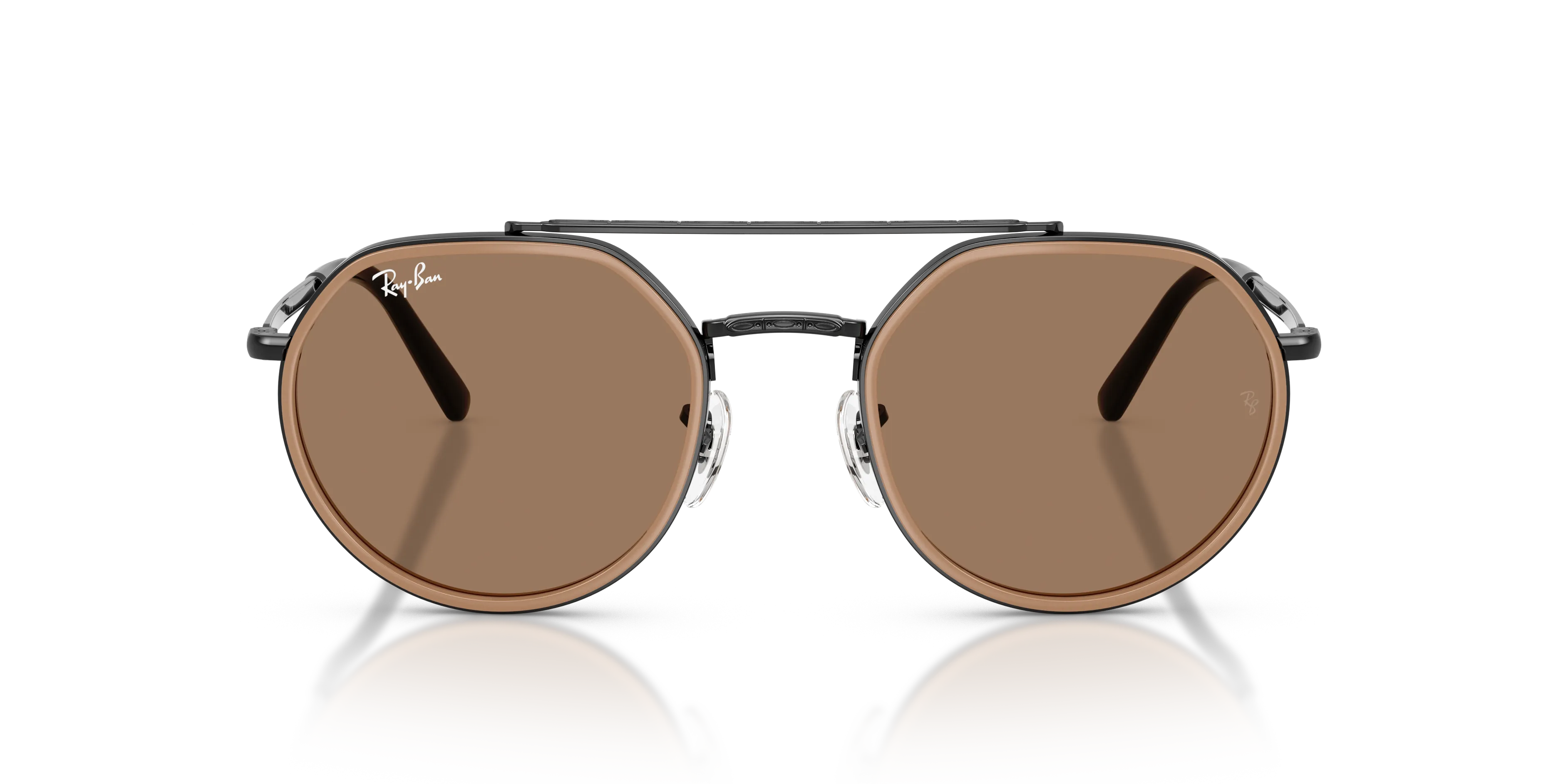 Ray - Ban RB3765 927973 Occhiali da sole Metallo Nero Marrone Geometrica Normale - immagine 3