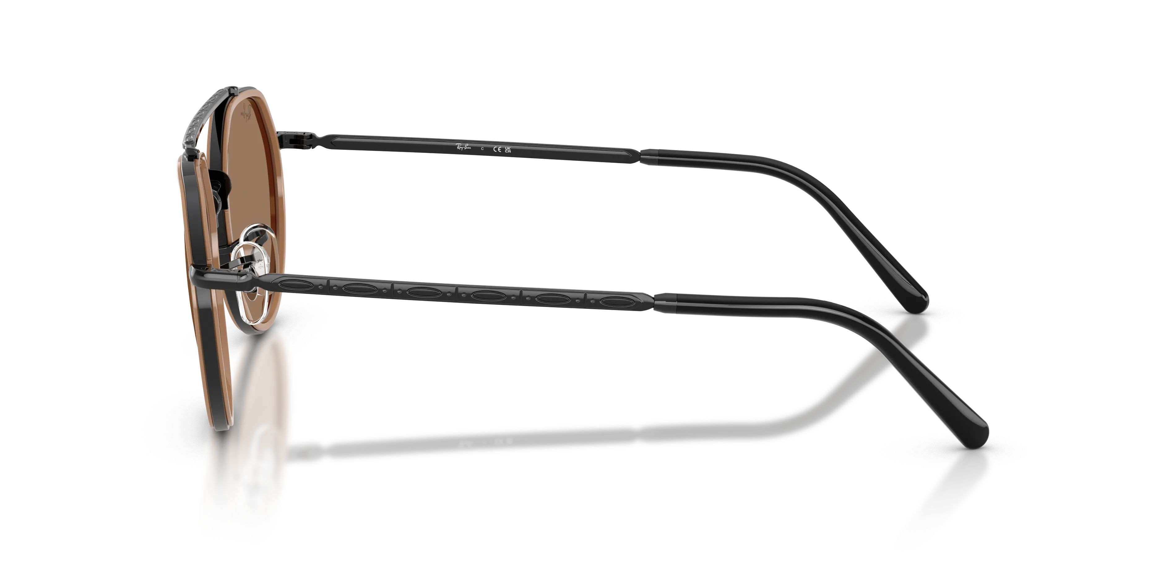Ray - Ban RB3765 927973 Occhiali da sole Metallo Nero Marrone Geometrica Normale - immagine 4
