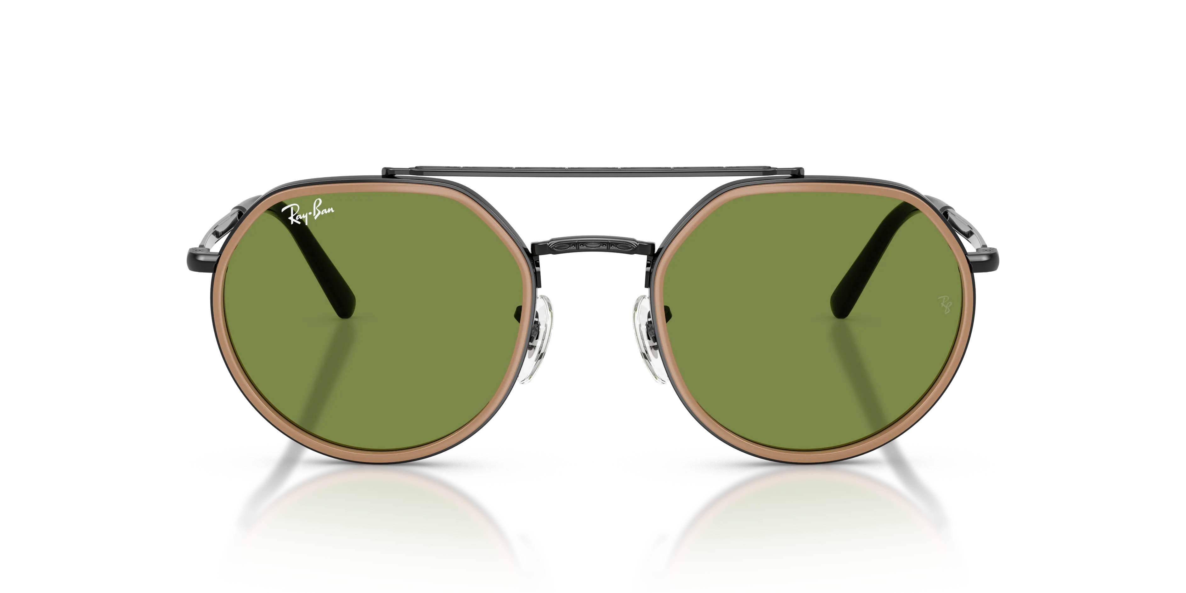 Ray - Ban RB3765 92794E Occhiali da sole Metallo Nero Verde Geometrica Normale - immagine 3