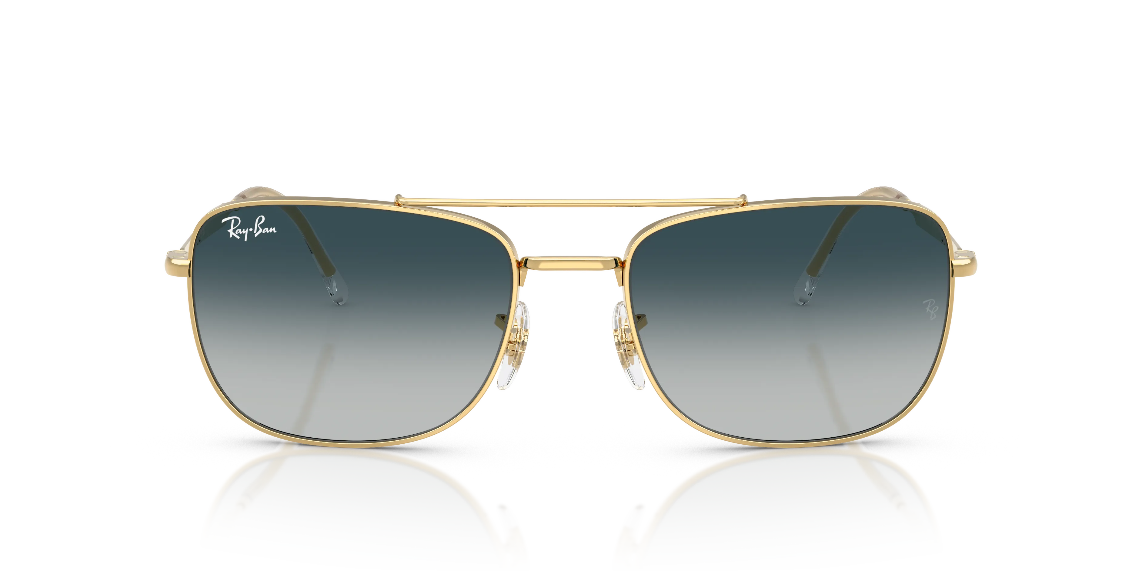 Ray - Ban RB3755 920132 Occhiali da sole Metallo Oro Grigio Squadrata Normale Sfumato - immagine 3