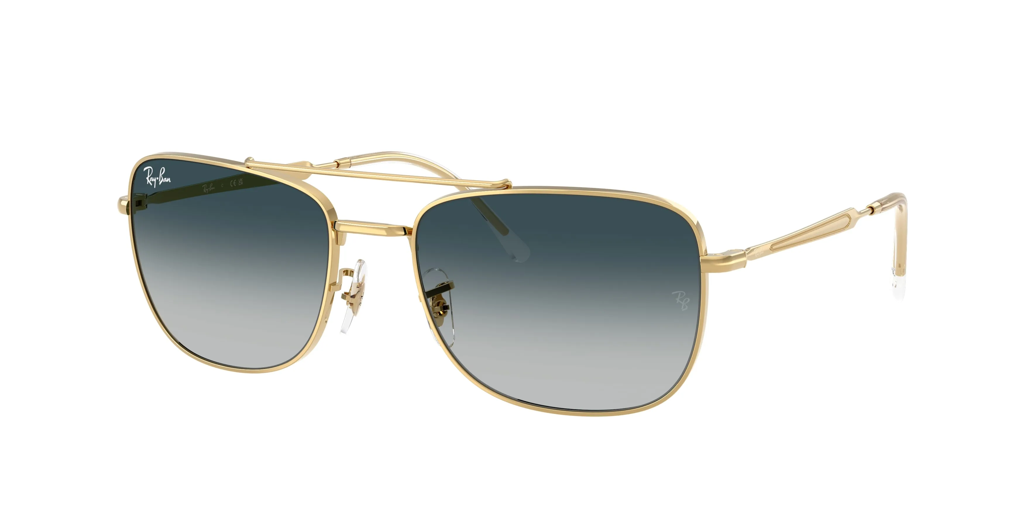 Ray - Ban RB3755 920132 Occhiali da sole Metallo Oro Grigio Squadrata Normale Sfumato - immagine 1
