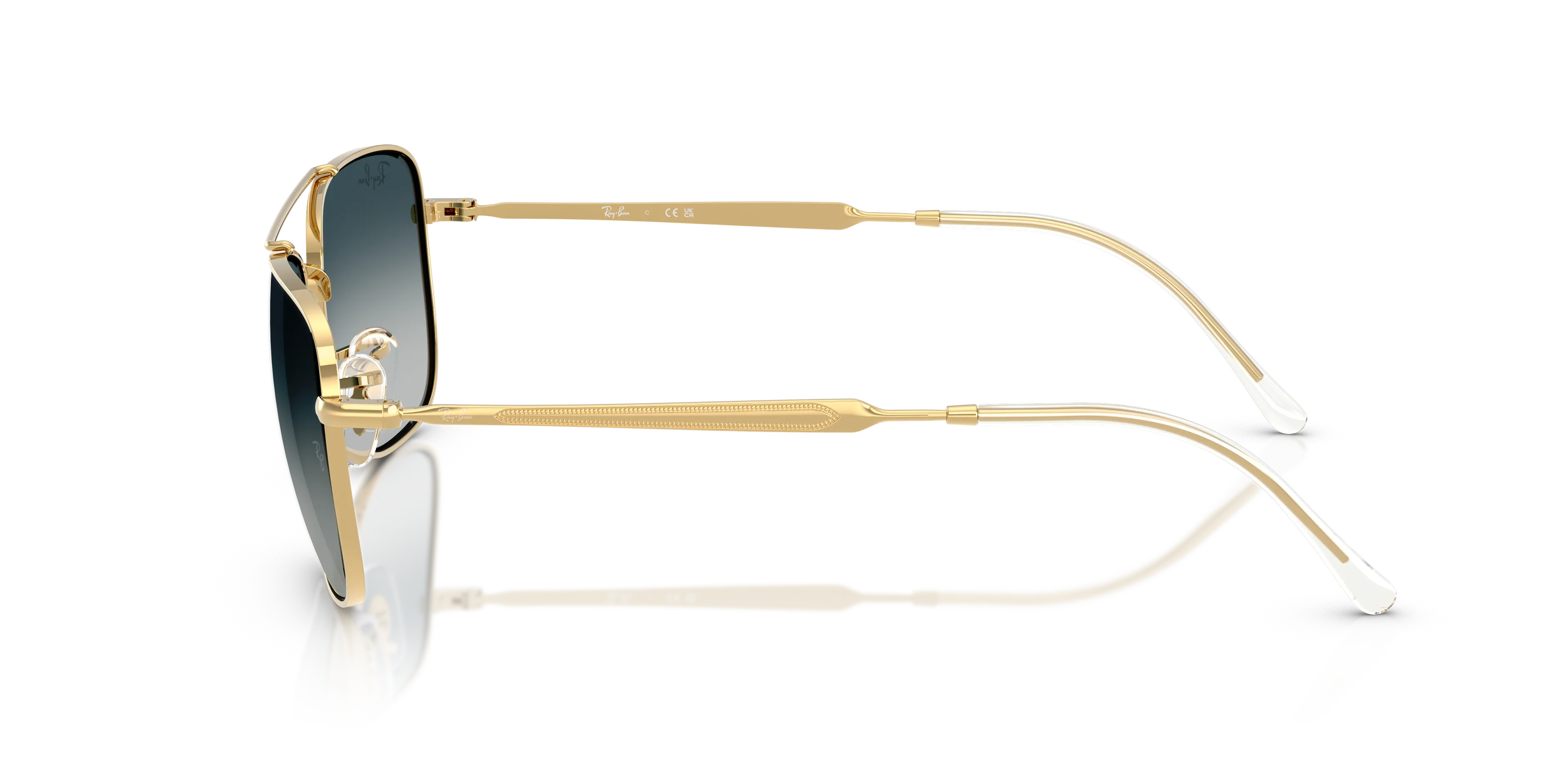 Ray - Ban RB3755 920132 Occhiali da sole Metallo Oro Grigio Squadrata Normale Sfumato - immagine 4