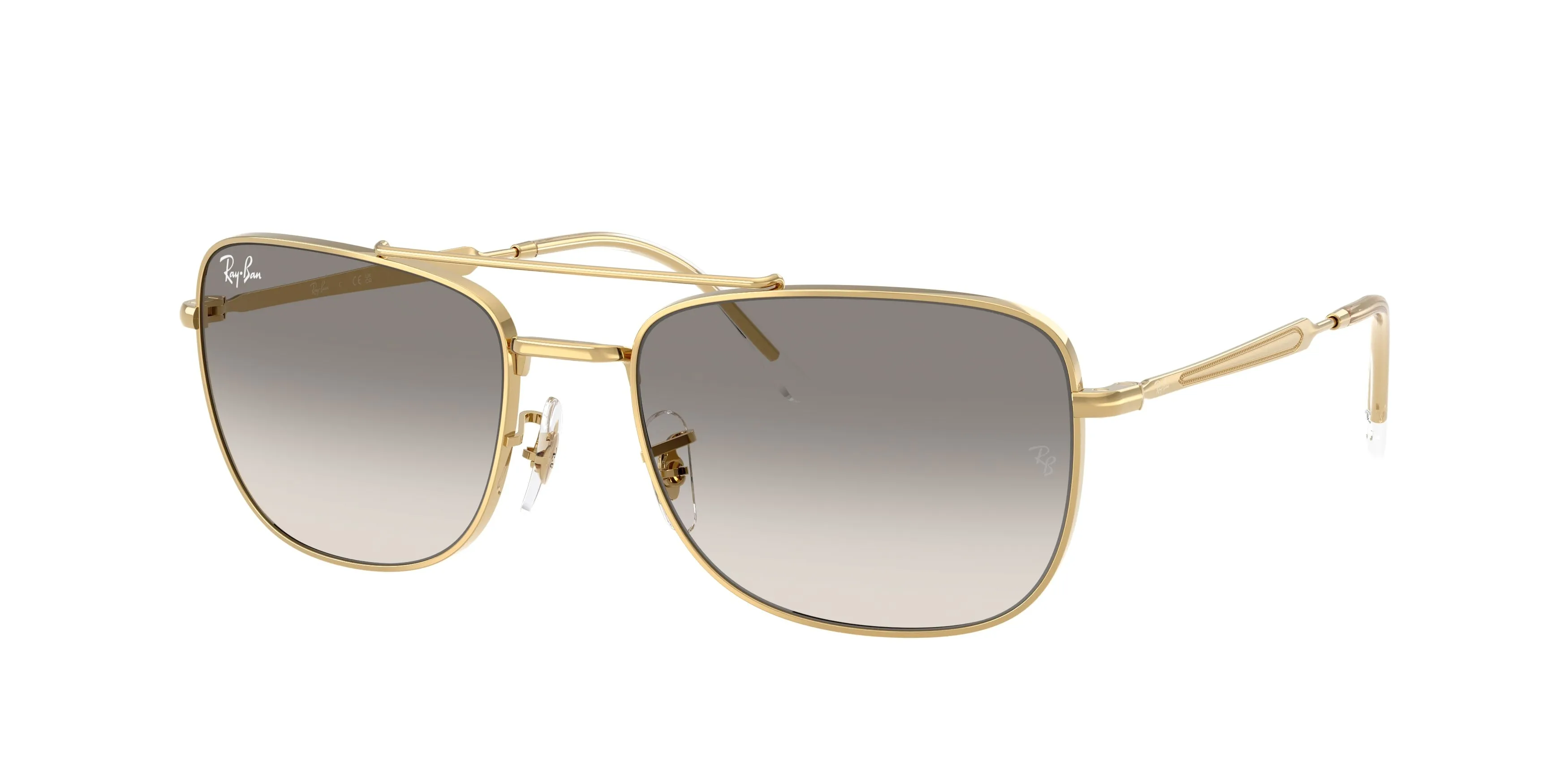 Ray - Ban RB3755 001/32 Occhiali da sole Metallo Oro Grigio Squadrata Normale Sfumato - immagine 1