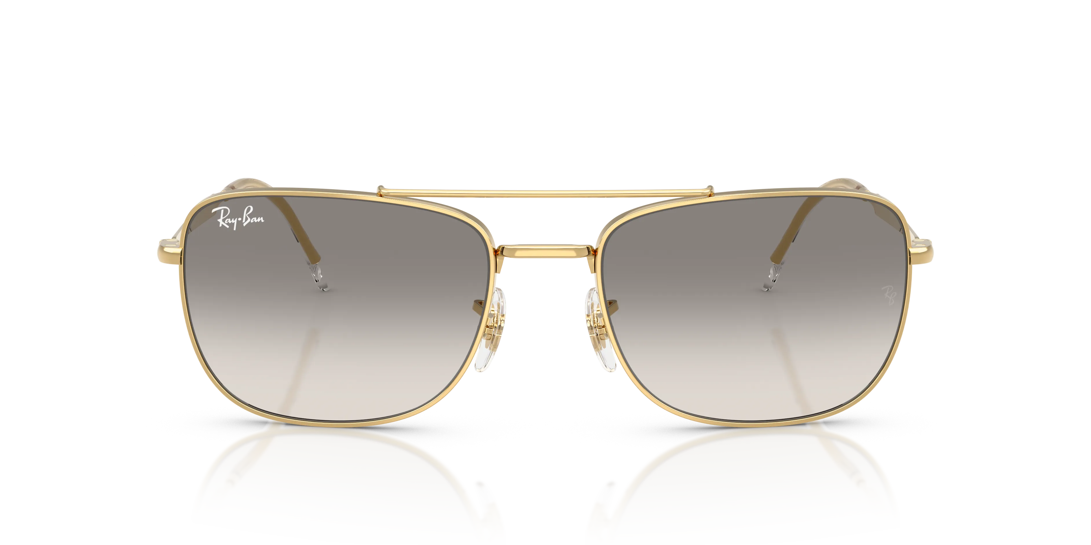 Ray - Ban RB3755 001/32 Occhiali da sole Metallo Oro Grigio Squadrata Normale Sfumato - immagine 3