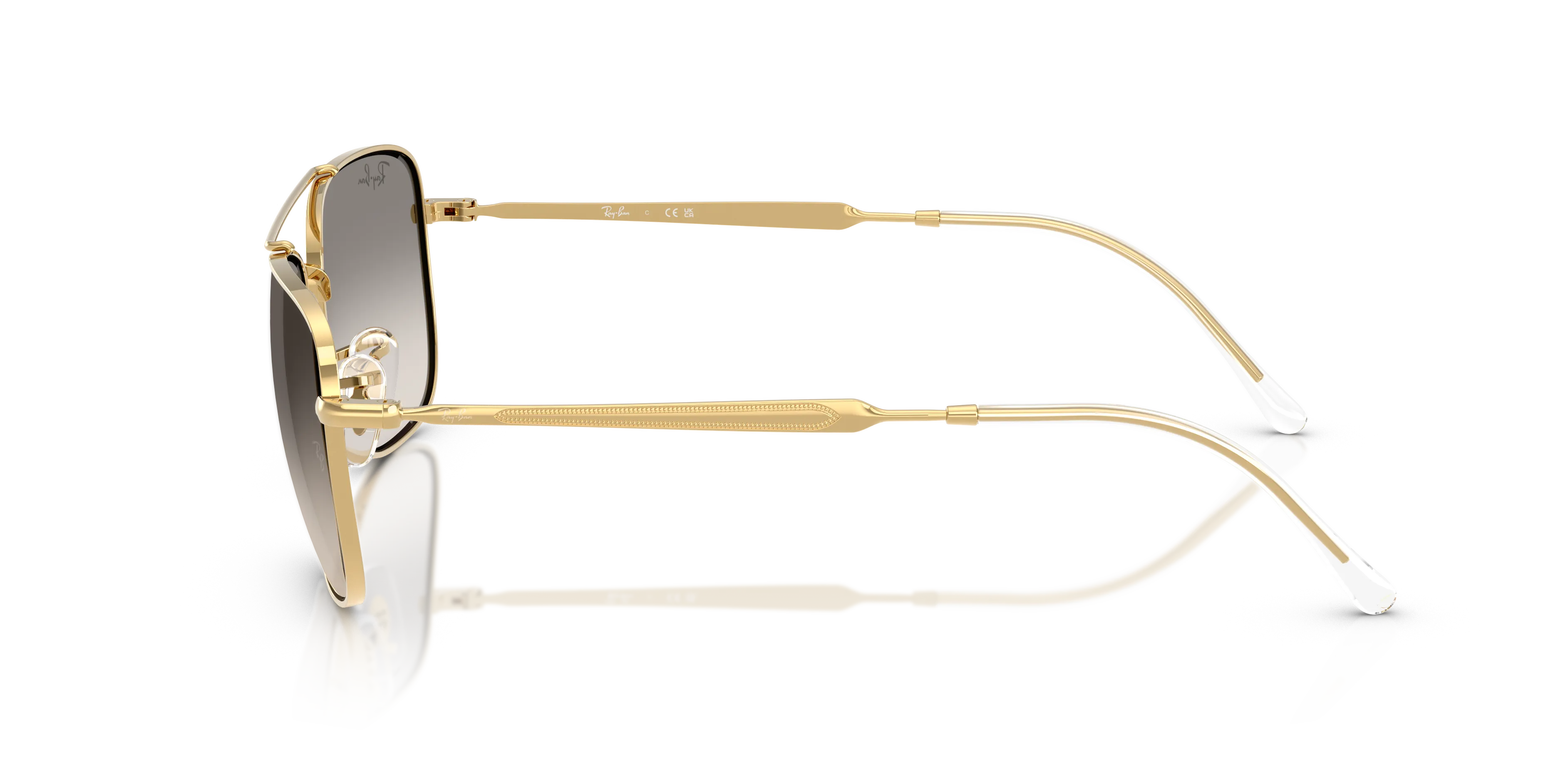 Ray - Ban RB3755 001/32 Occhiali da sole Metallo Oro Grigio Squadrata Normale Sfumato - immagine 4