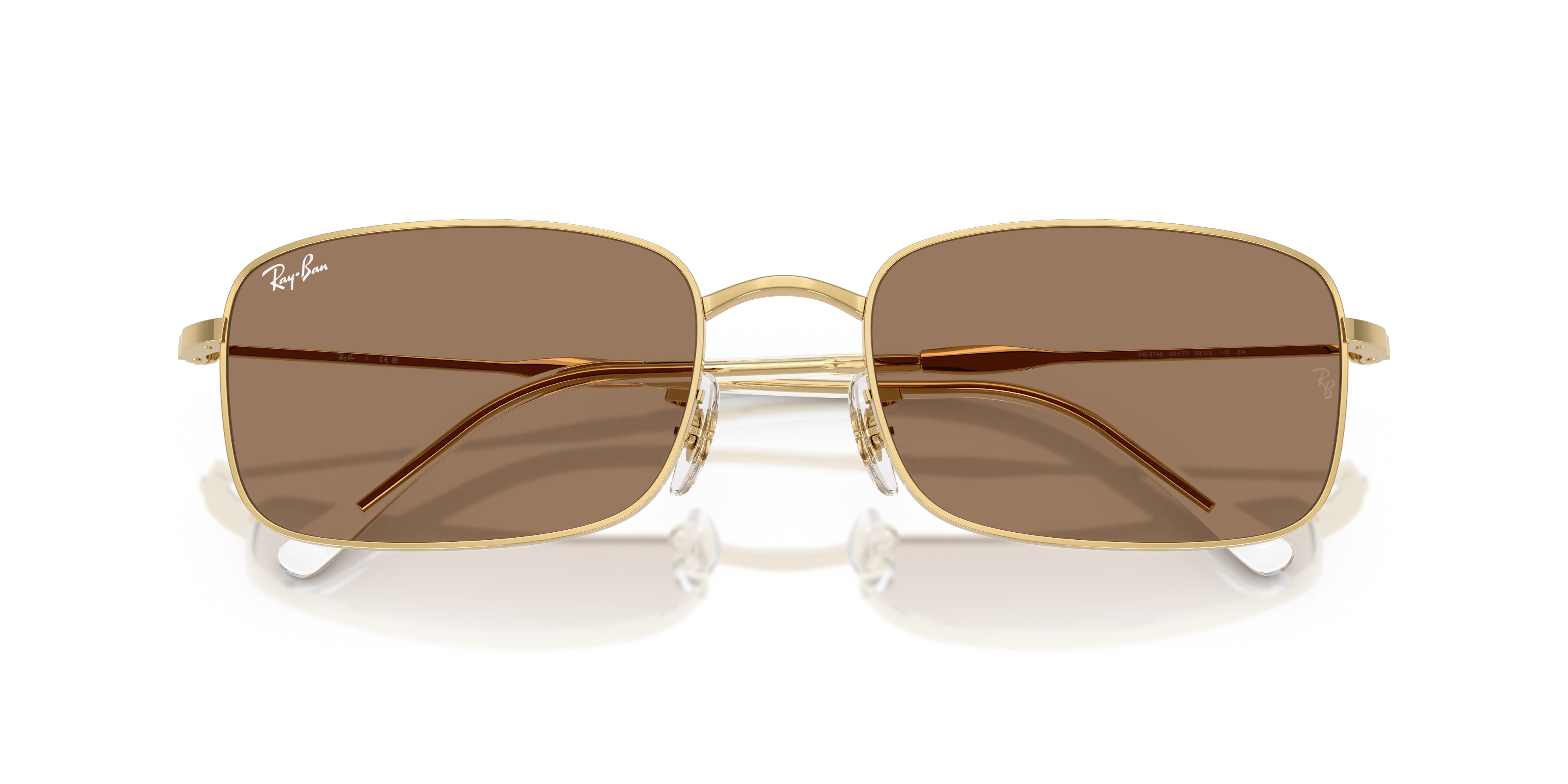 Ray - Ban RB3746 001/73 Occhiali da sole Metallo Oro Marrone Squadrata Normale - immagine 2