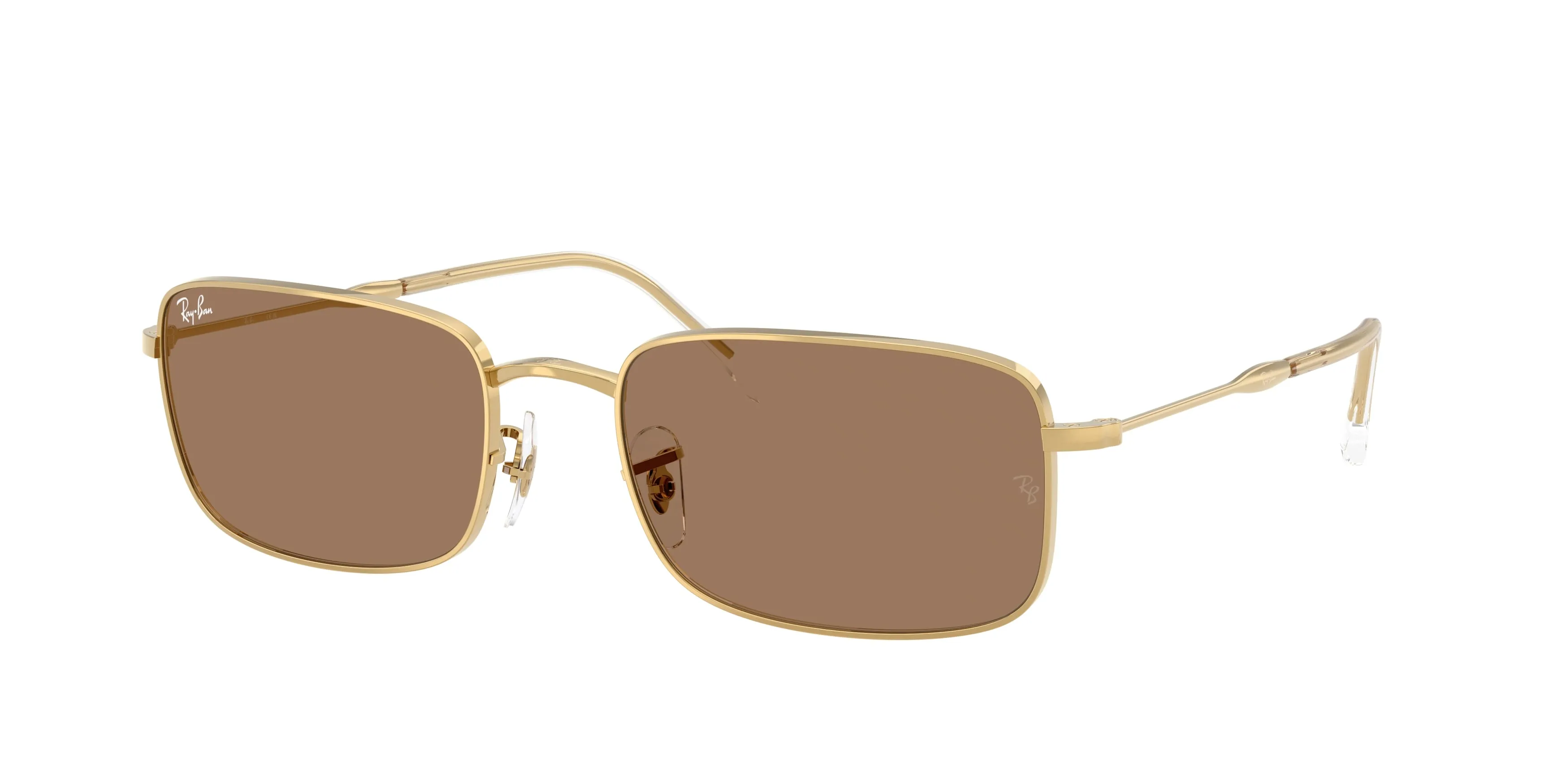 Ray - Ban RB3746 001/73 Occhiali da sole Metallo Oro Marrone Squadrata Normale - immagine 1