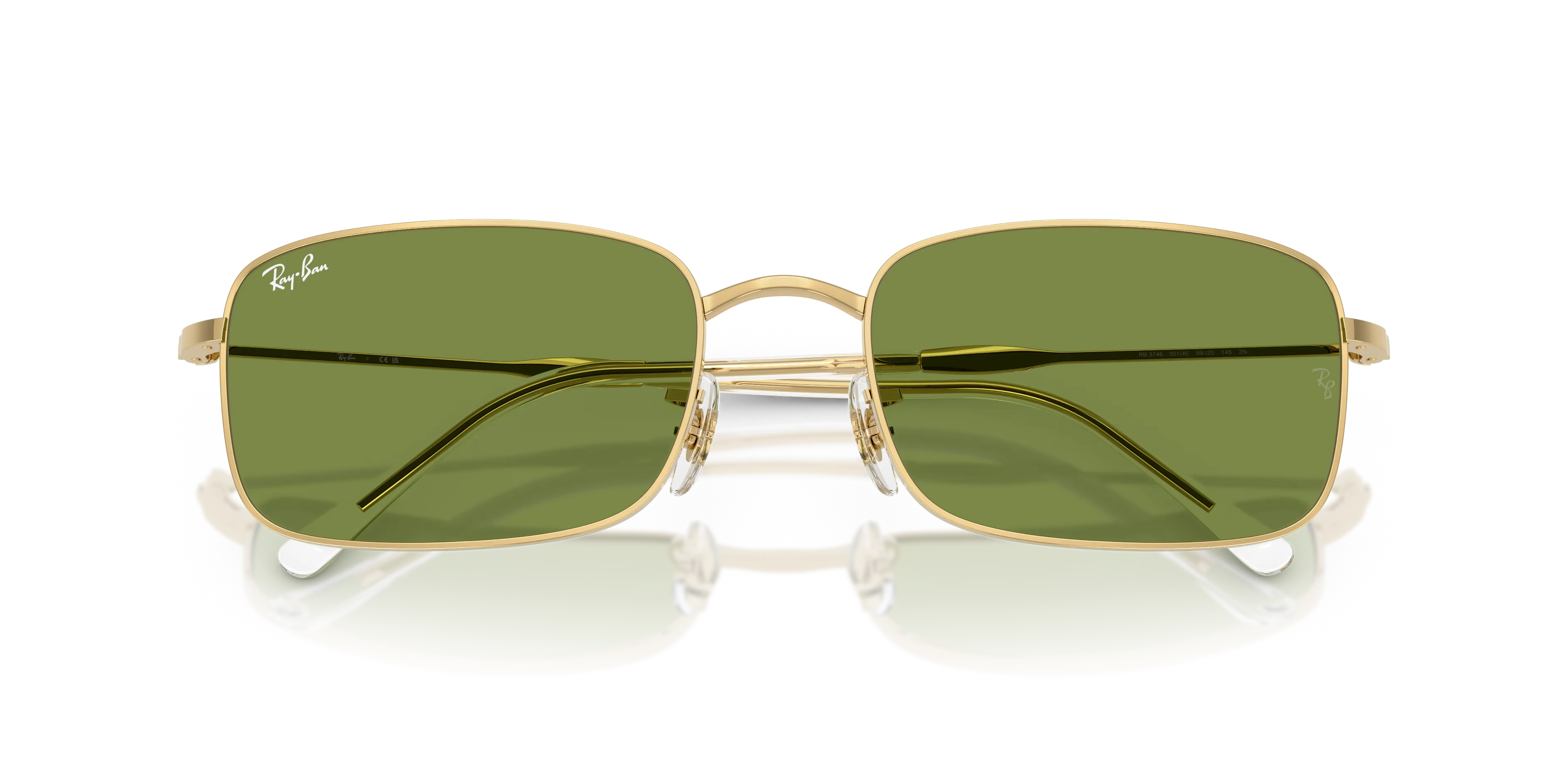 Ray - Ban RB3746 001/4E Occhiali da sole Metallo Oro Verde Squadrata Normale - immagine 2