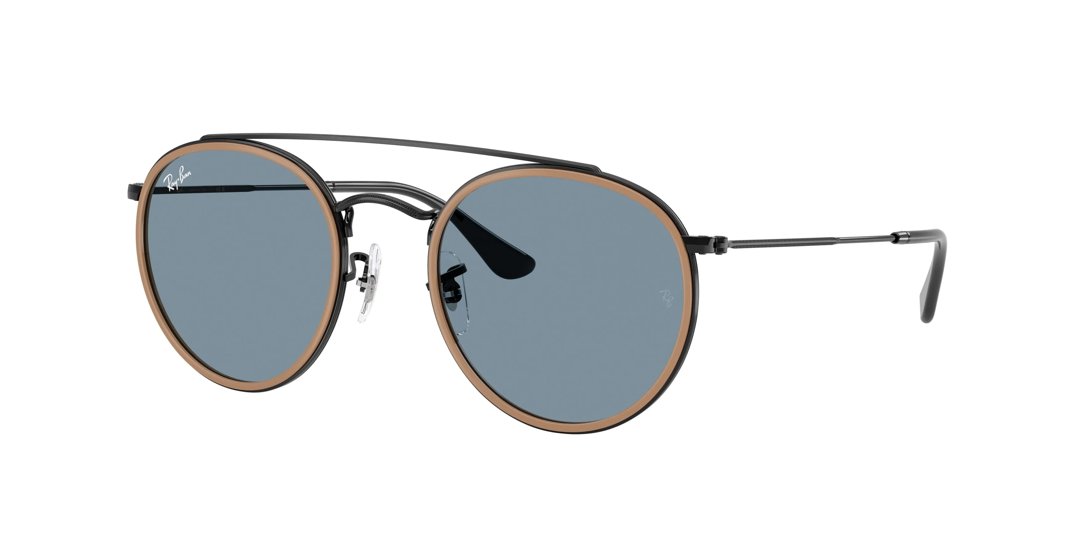Ray - Ban RB3647N 9279R5 Occhiali da sole Metallo Nero Blu Rotonda Normale - immagine 1