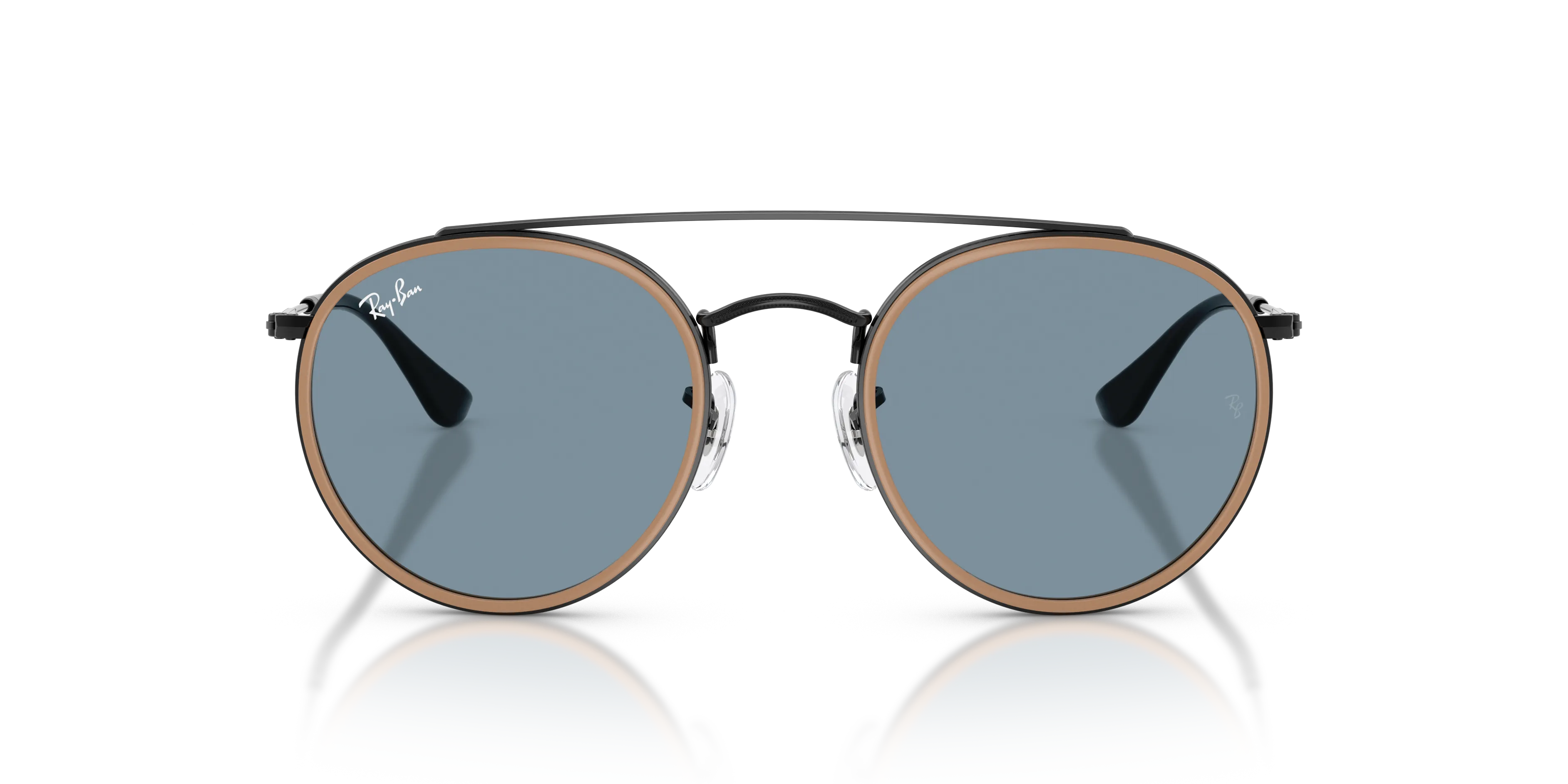 Ray - Ban RB3647N 9279R5 Occhiali da sole Metallo Nero Blu Rotonda Normale - immagine 3